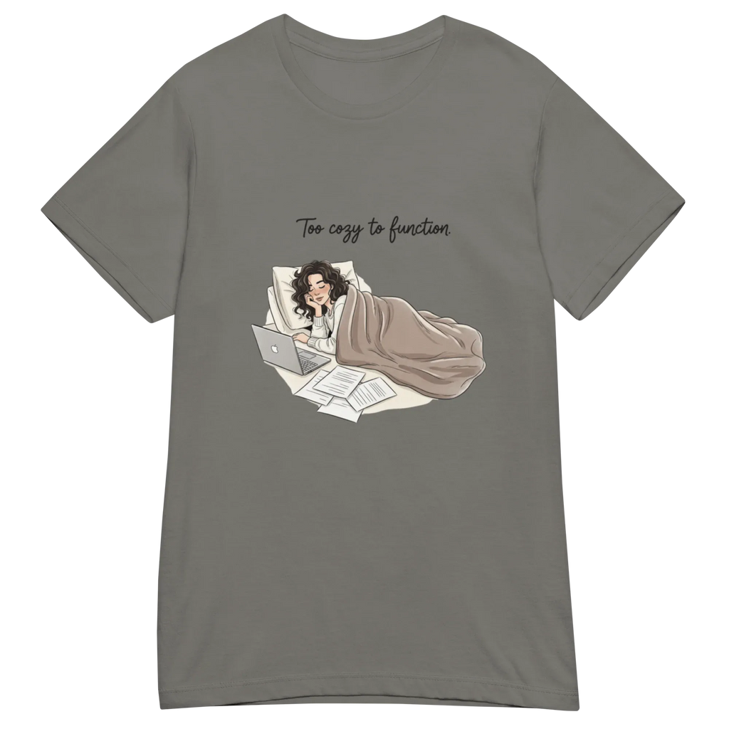 TOO COZY TO FUNCTION women's t-shirt - Heliconia / S - Printoo Shop - 4502510_22177