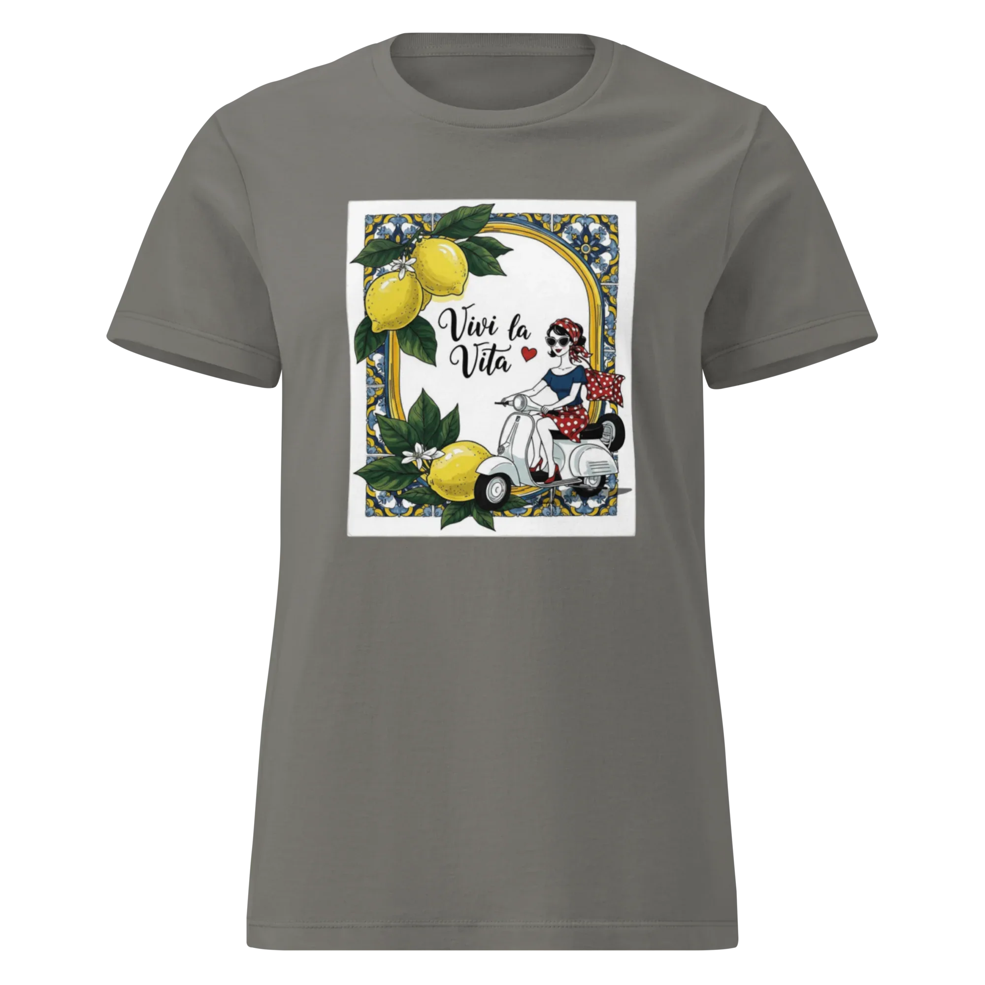 LIVE LIFE women's t-shirt - Charcoal / S - Printoo Shop - 6060576_22176