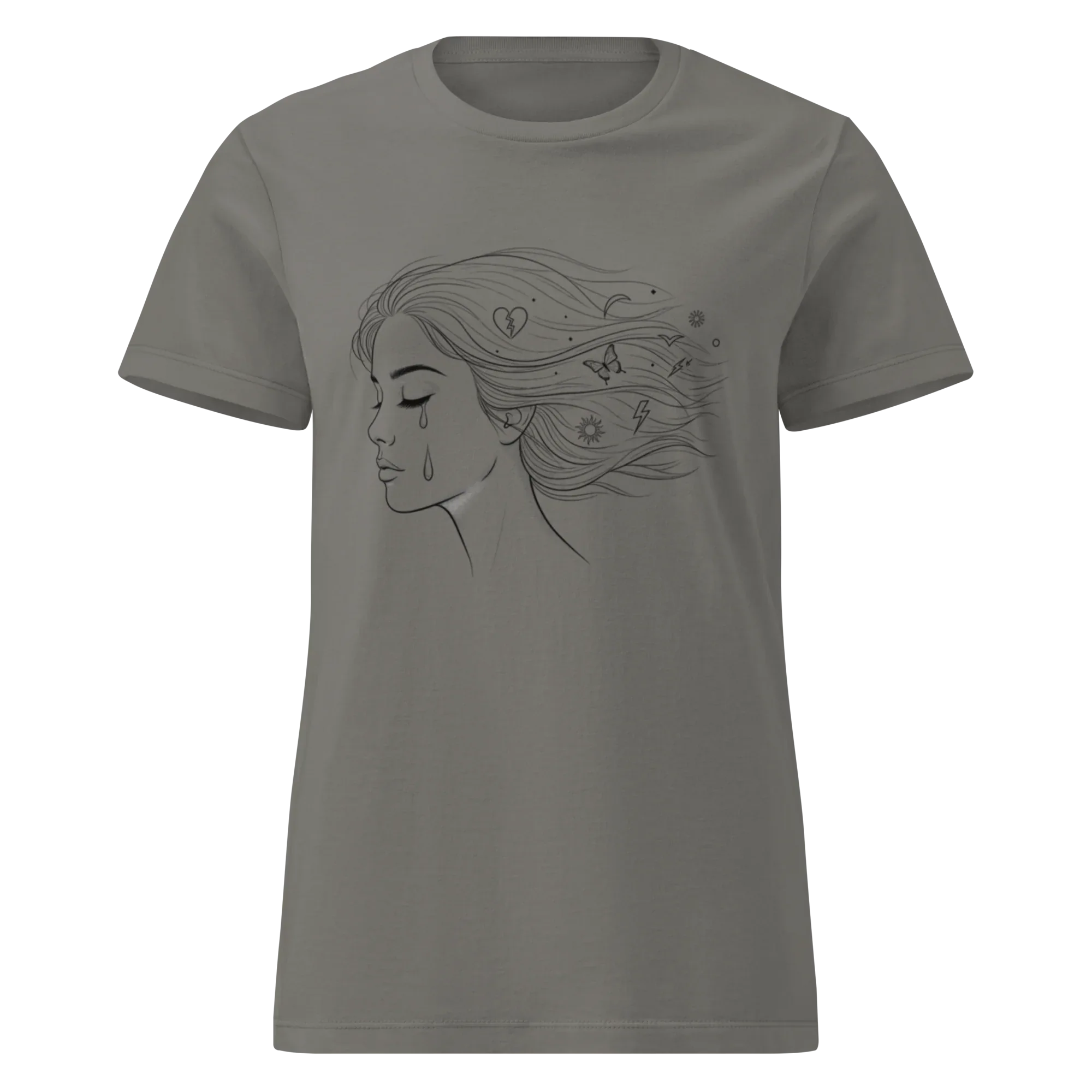 WIND-KISSED TEAR women's t-shirt - Charcoal / S - Printoo Shop - 6291866_22176