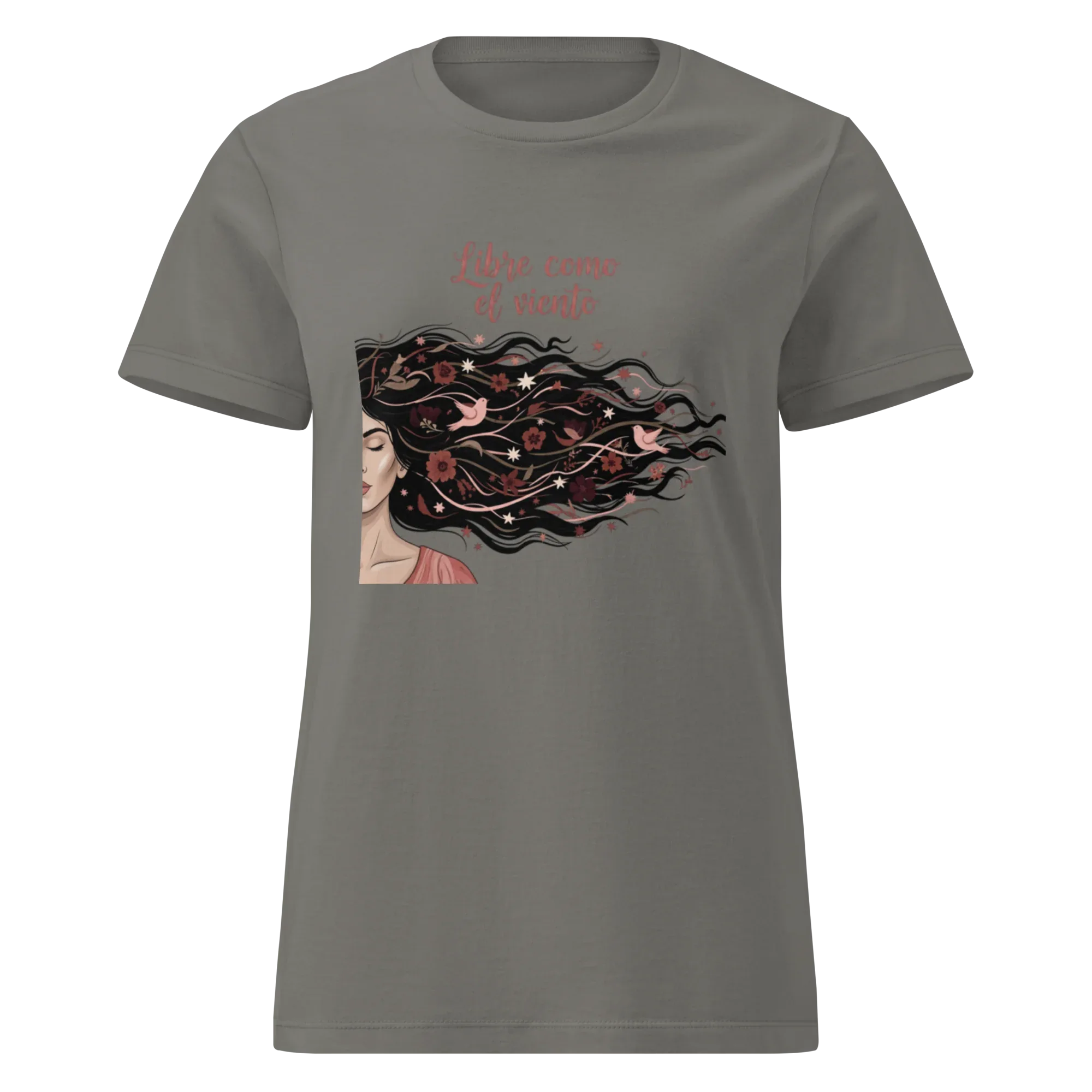 FREE LIKE THE WIND women's t-shirt - Charcoal / S - Printoo Shop - 2288796_22176