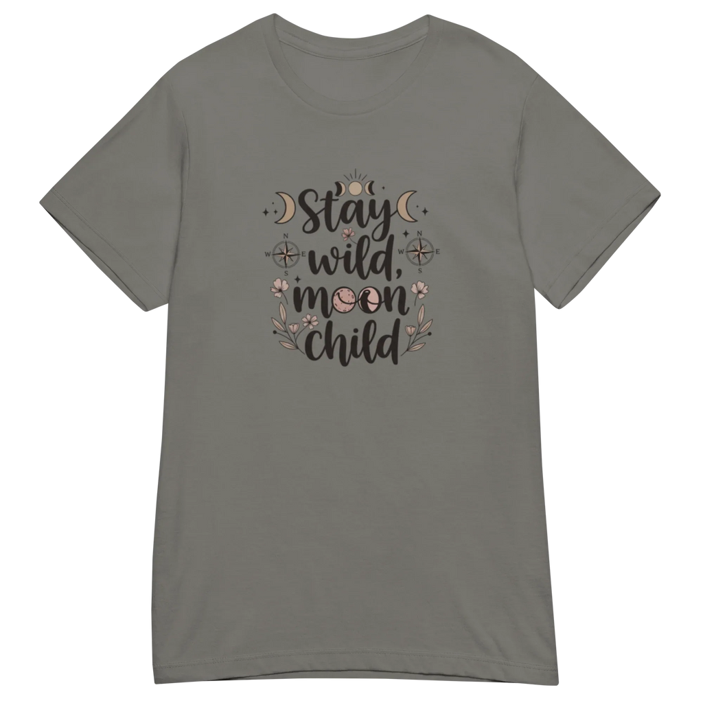 STAY WILD MOON CHILD women's t-shirt - Red / S - Printoo Shop - 2005728_22182