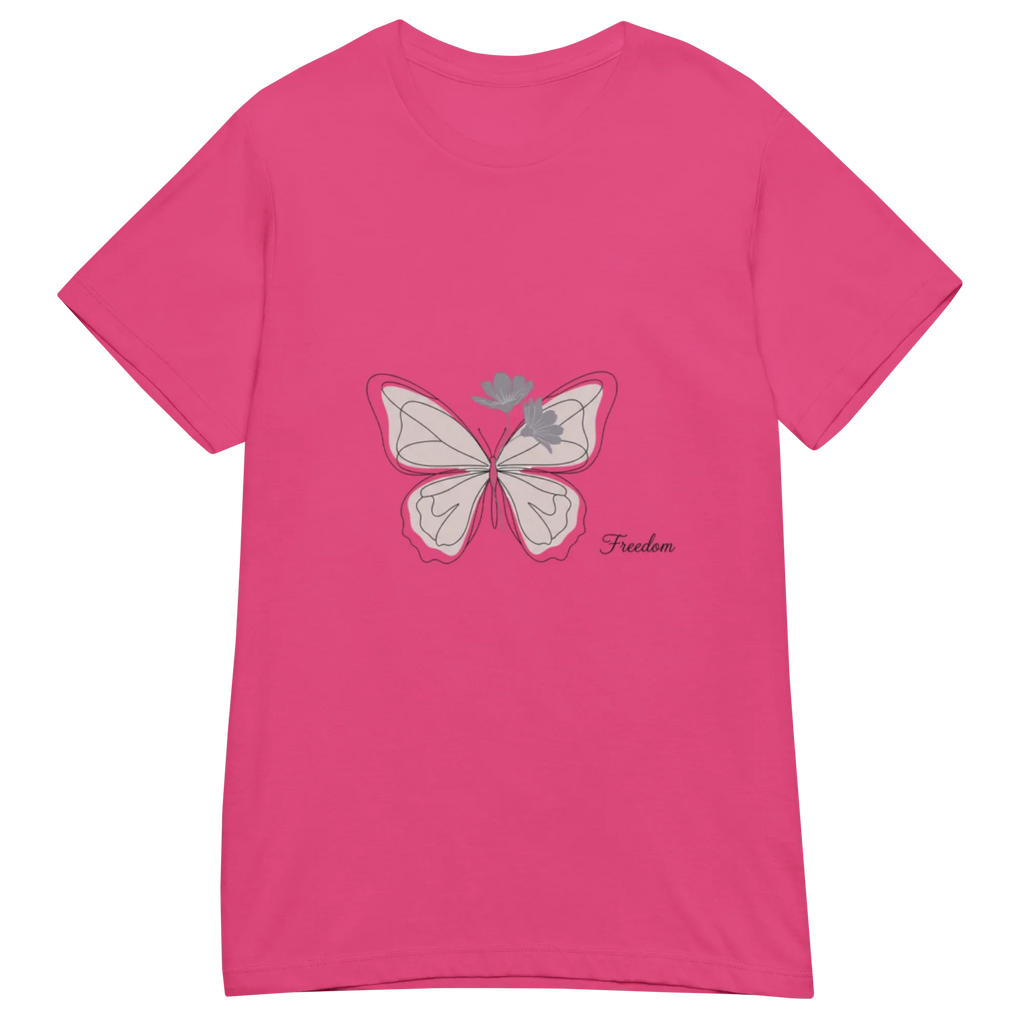 FREEDOM BUTTERFLY women’s t-shirt - Red / S - Printoo Shop - 9013693_22182