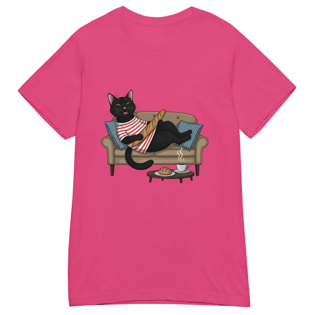 CAT WITH BAGUETTE ON women’s t-shirt - Red / S - Printoo Shop - 4308768_22182