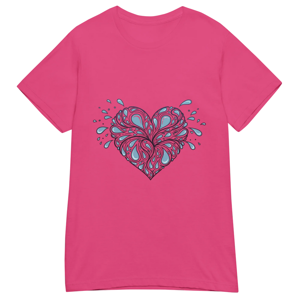 HEART OF DROPLETS women’s t-shirt - Red / S - Printoo Shop - 3670387_22182