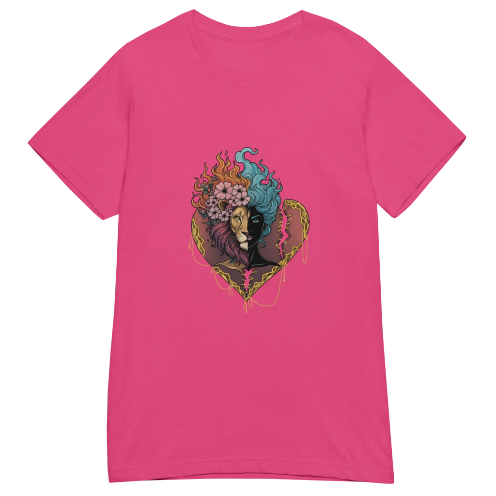 HEART OF A LION women’s t-shirt - Red / S - Printoo Shop - 5041022_22182
