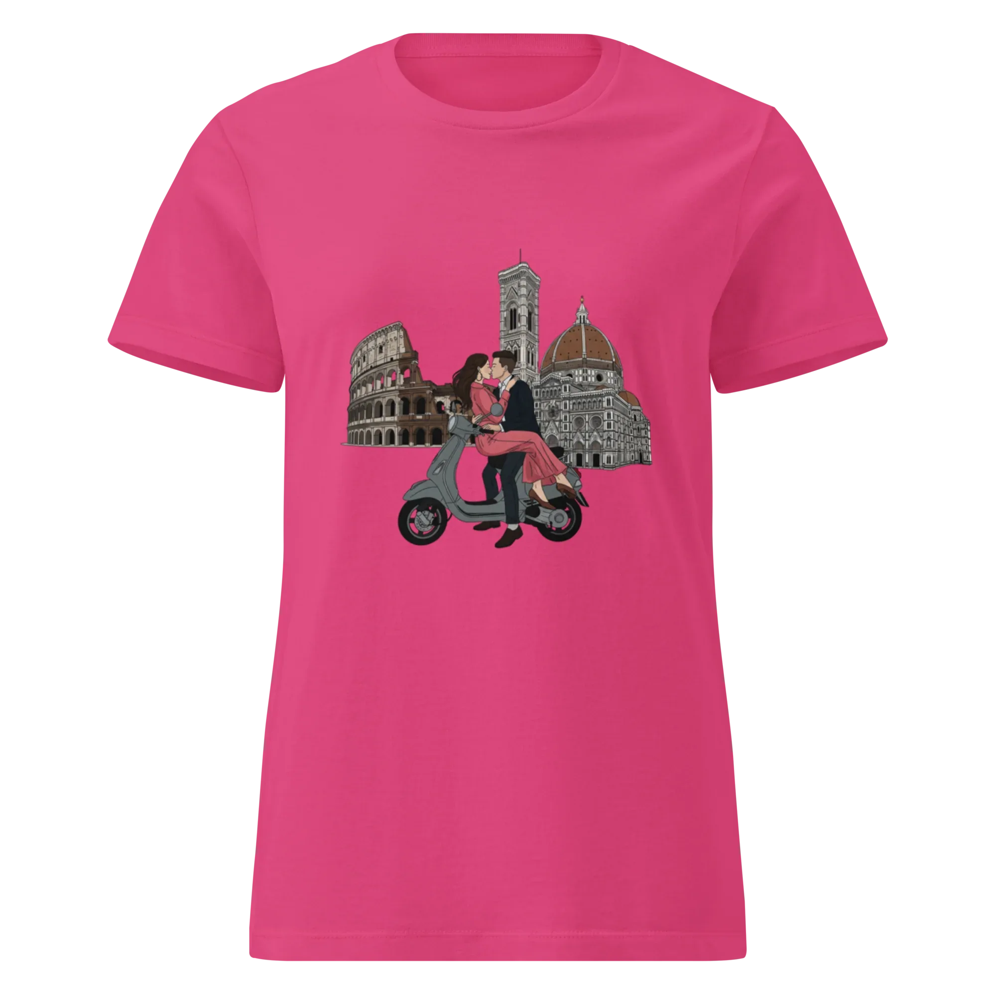 LOVING COUPLE ON A SCOOTER women’s t-shirt - - Printoo Shop -