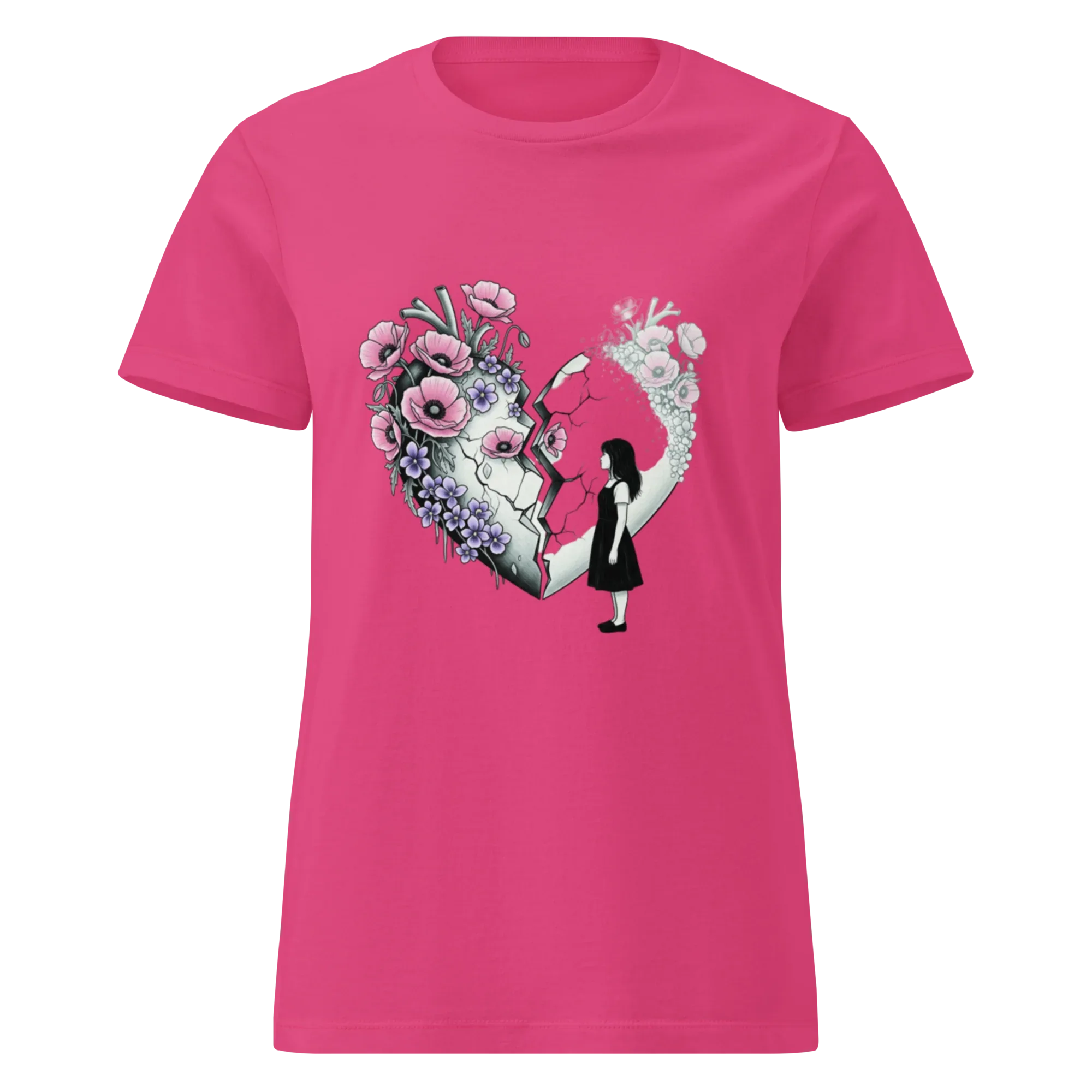 FLOWER HEART GIRL women’s t-shirt - - Printoo Shop -