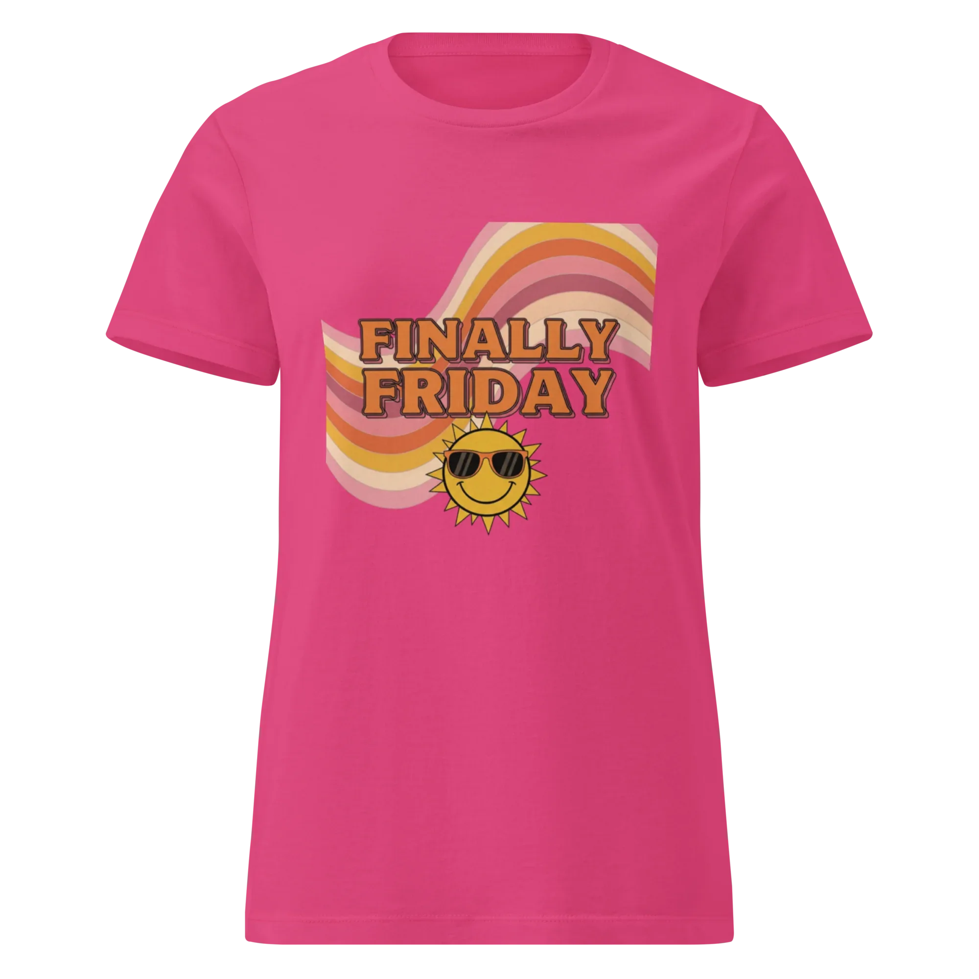 FINALLY FRIDAY women's t-shirt - Heliconia / S - Printoo Shop - 6105896_22177