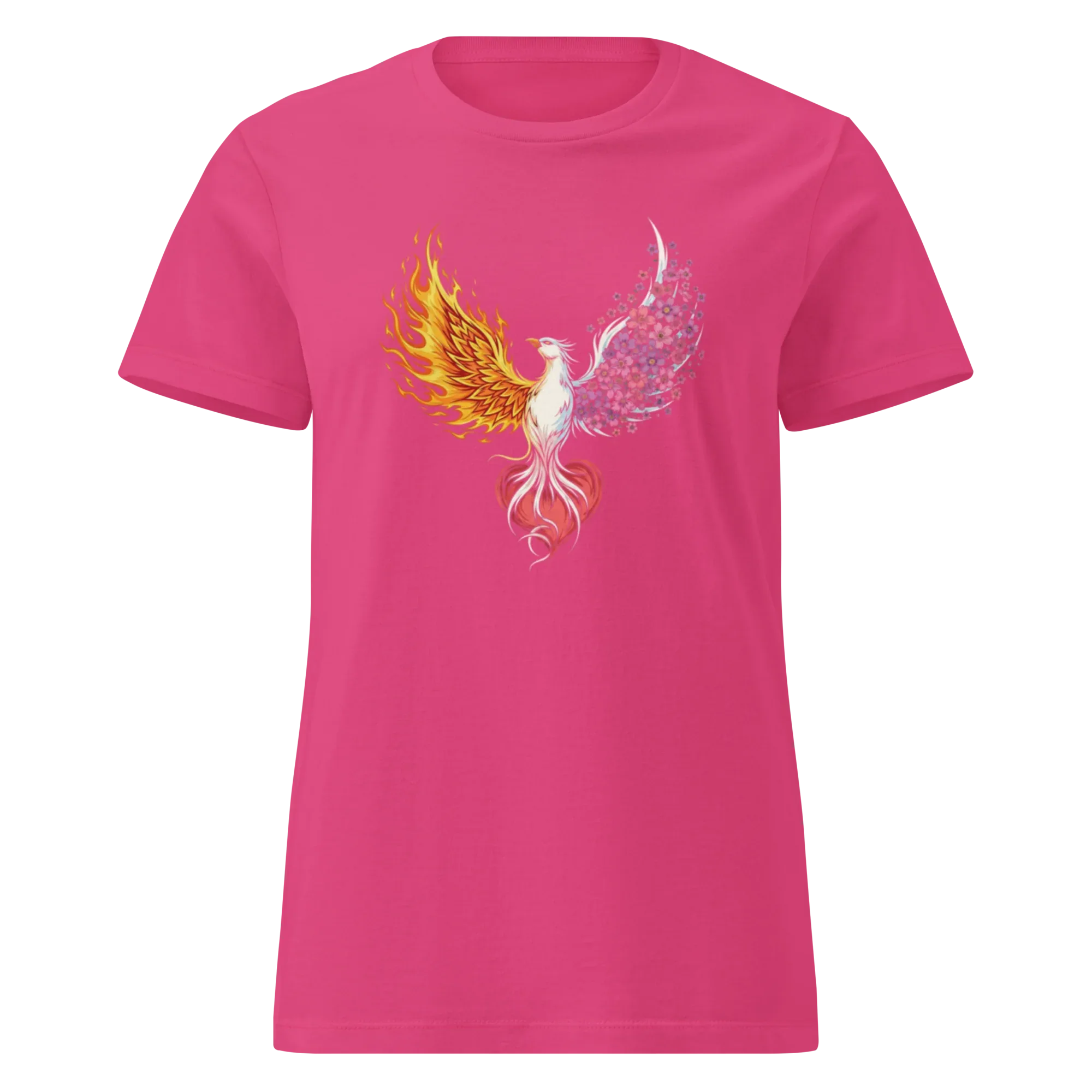 FIRE & BLOOM women's t-shirt - Heliconia / S - Printoo Shop - 6928077_22177