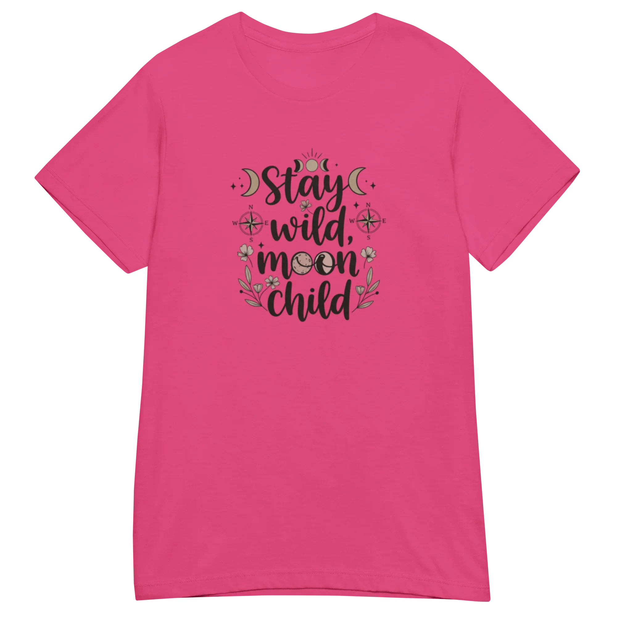 STAY WILD MOON CHILD women's t-shirt - Red / S - Printoo Shop - 2005728_22182