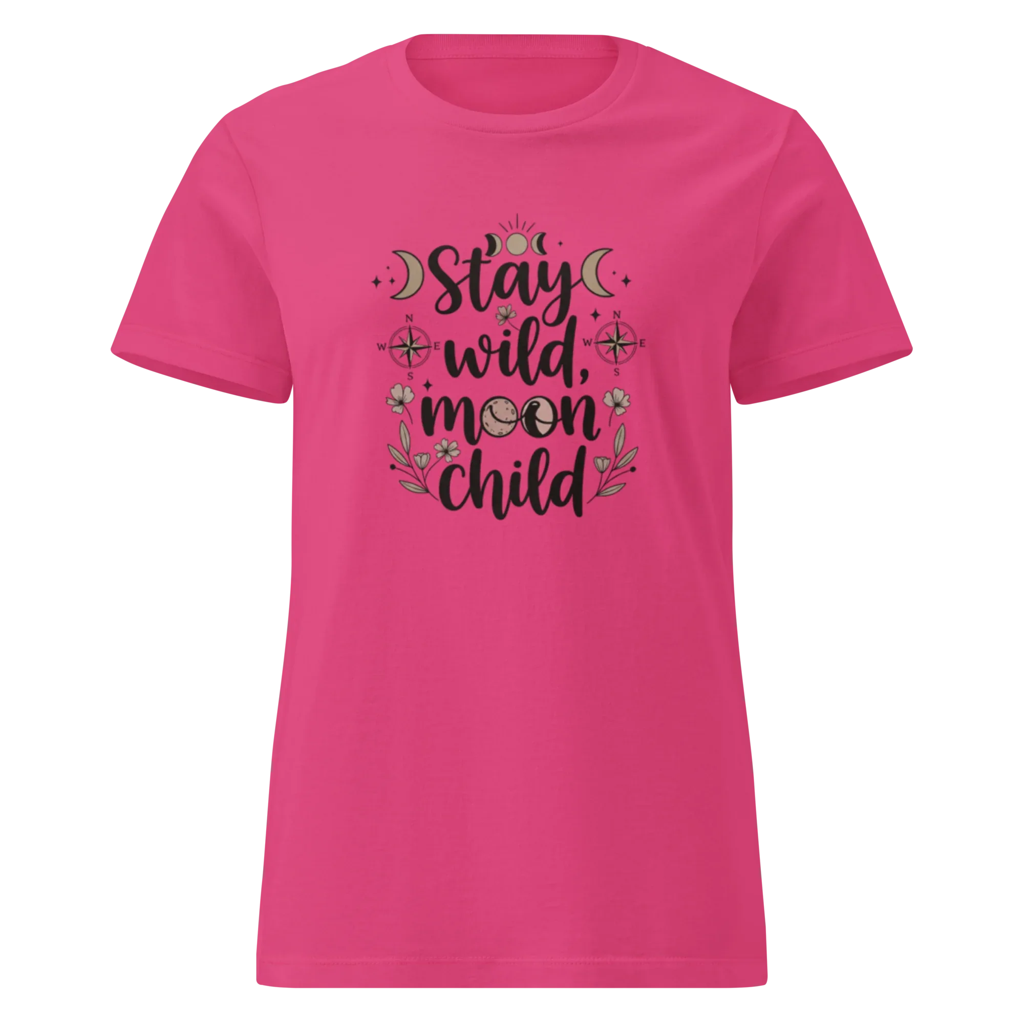STAY WILD MOON CHILD women's t-shirt - Heliconia / S - Printoo Shop - 2005728_22177