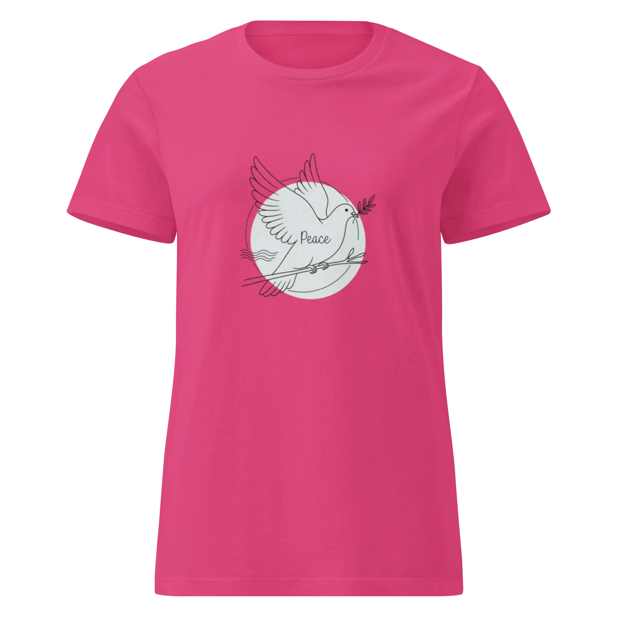 PEACE women's t-shirt - Heliconia / S - Printoo Shop - 2125538_22177