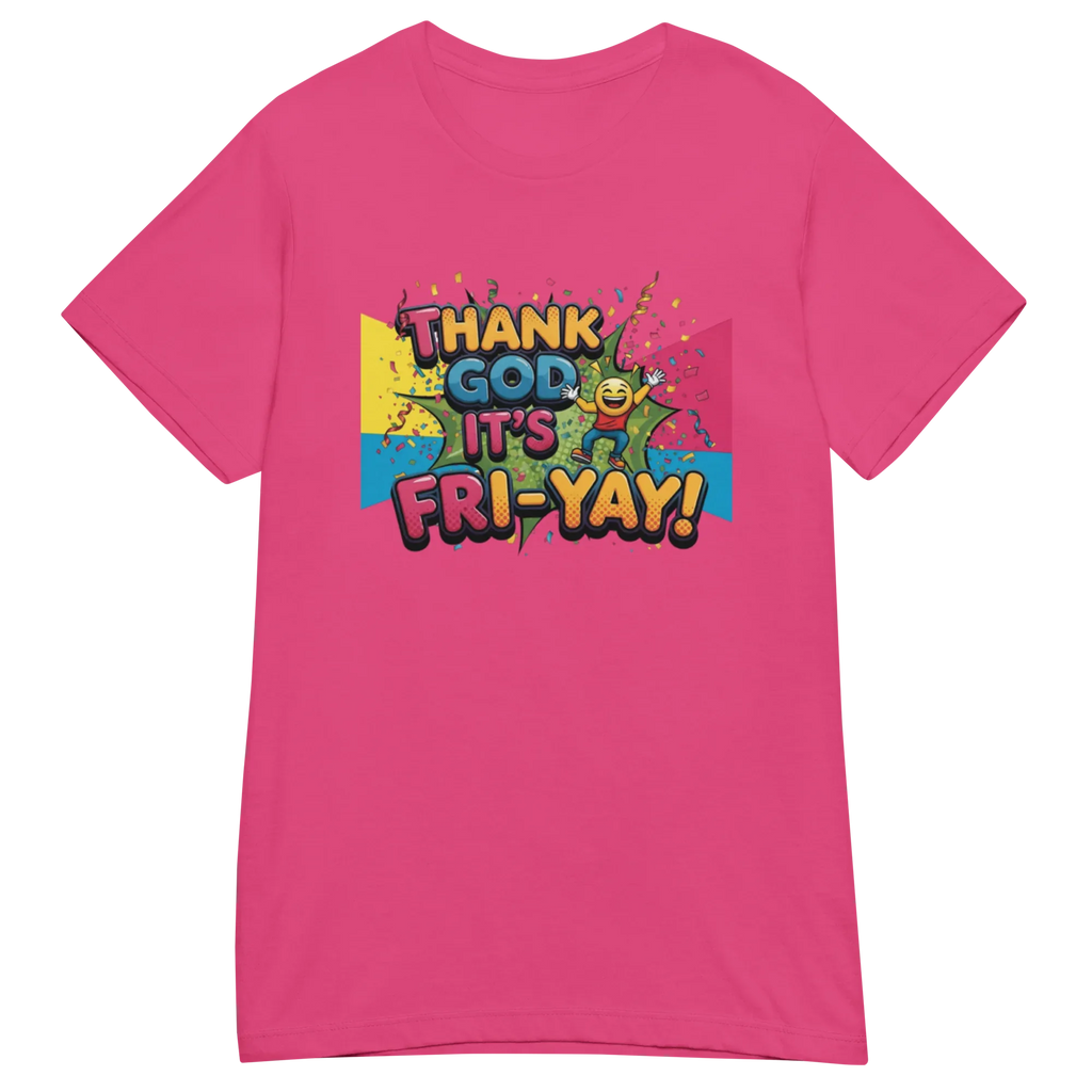 THANK GOD IT'S FRI-YAY women's t-shirt - Red / S - Printoo Shop - 3045472_22182