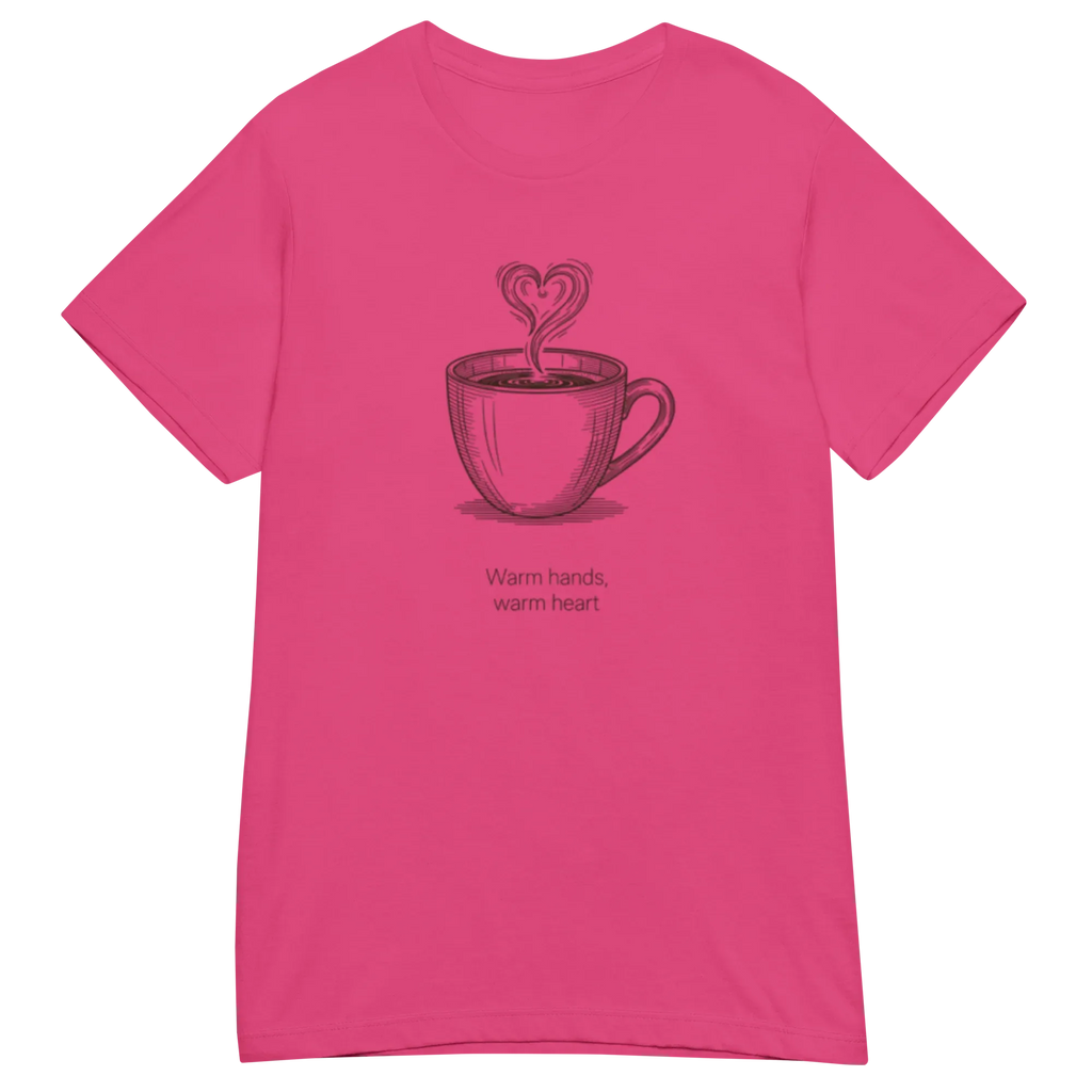 WARM HANDS WARM HEART women’s t-shirt - Heliconia / S - Printoo Shop - 7736571_22177