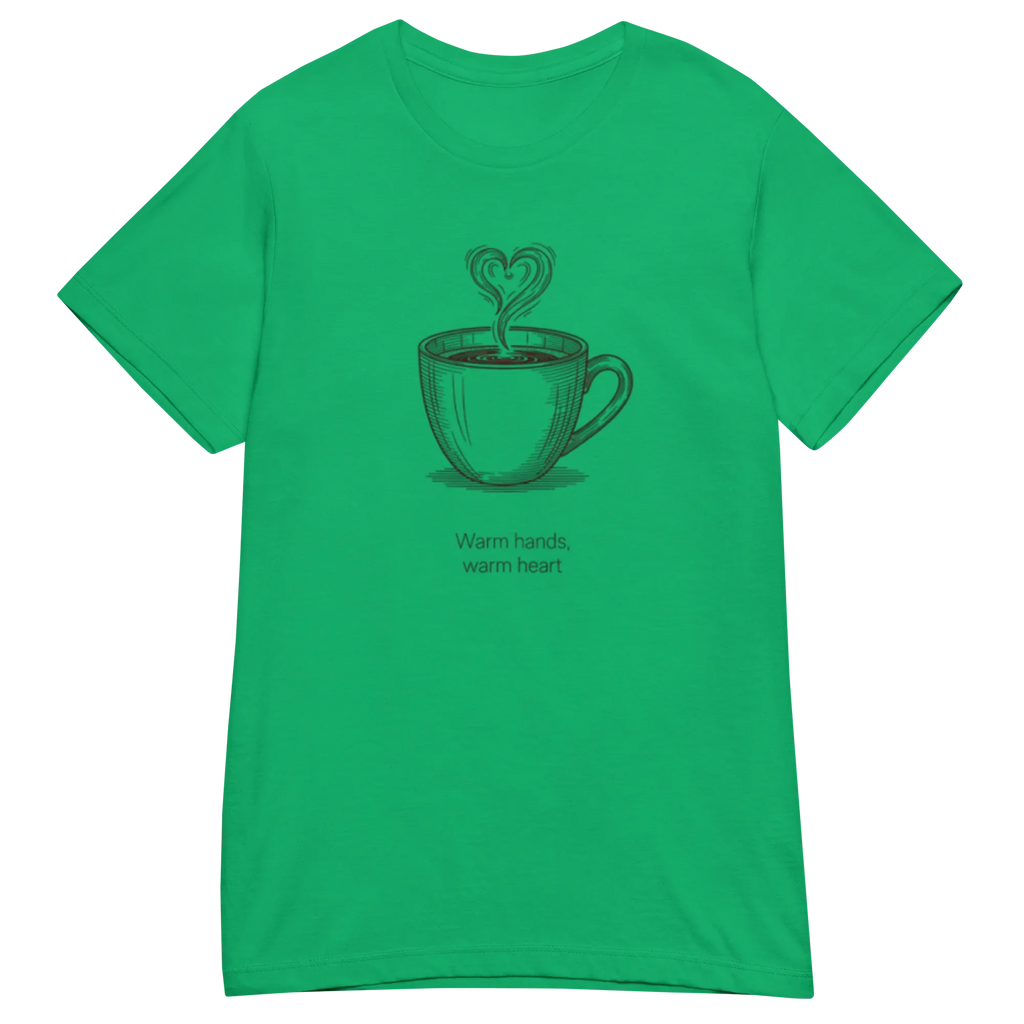 WARM HANDS WARM HEART women’s t-shirt - Heliconia / S - Printoo Shop - 7736571_22177