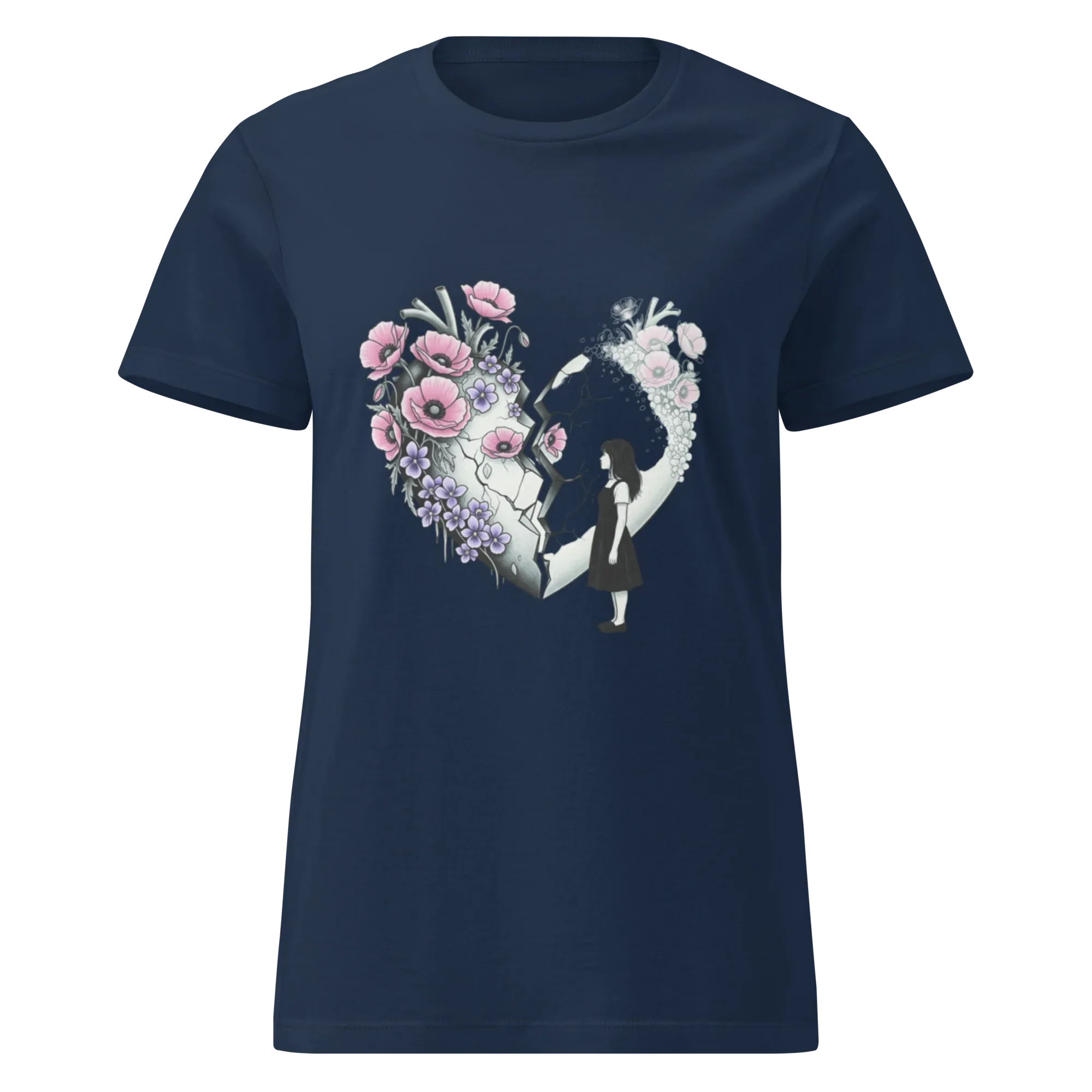 FLOWER HEART GIRL women’s t-shirt - - Printoo Shop -