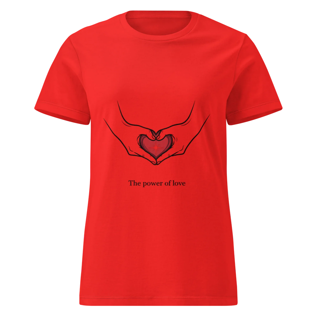 POWER OF LOVE women’s t-shirt - Red / S - Printoo Shop - 7616181_22182