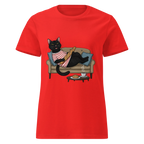 CAT WITH BAGUETTE ON women’s t-shirt - Red / S - Printoo Shop - 4308768_22182