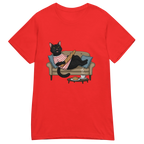 CAT WITH BAGUETTE ON women’s t-shirt - Red / S - Printoo Shop - 4308768_22182