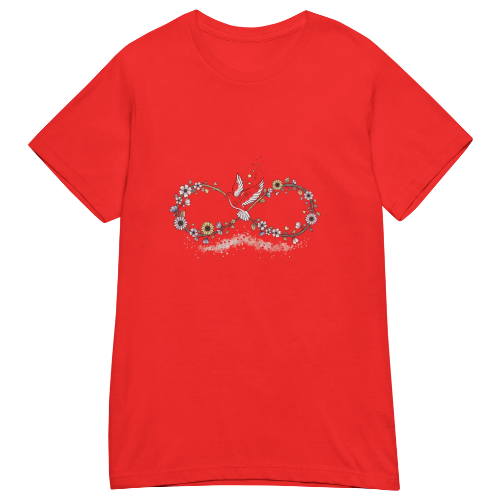 DOVE FLORAL SYMBOL women’s t-shirt - Red / S - Printoo Shop - 9945865_22182