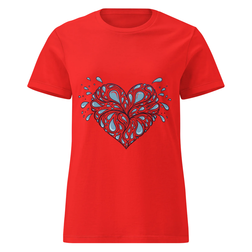 HEART OF DROPLETS women’s t-shirt - Red / S - Printoo Shop - 3670387_22182