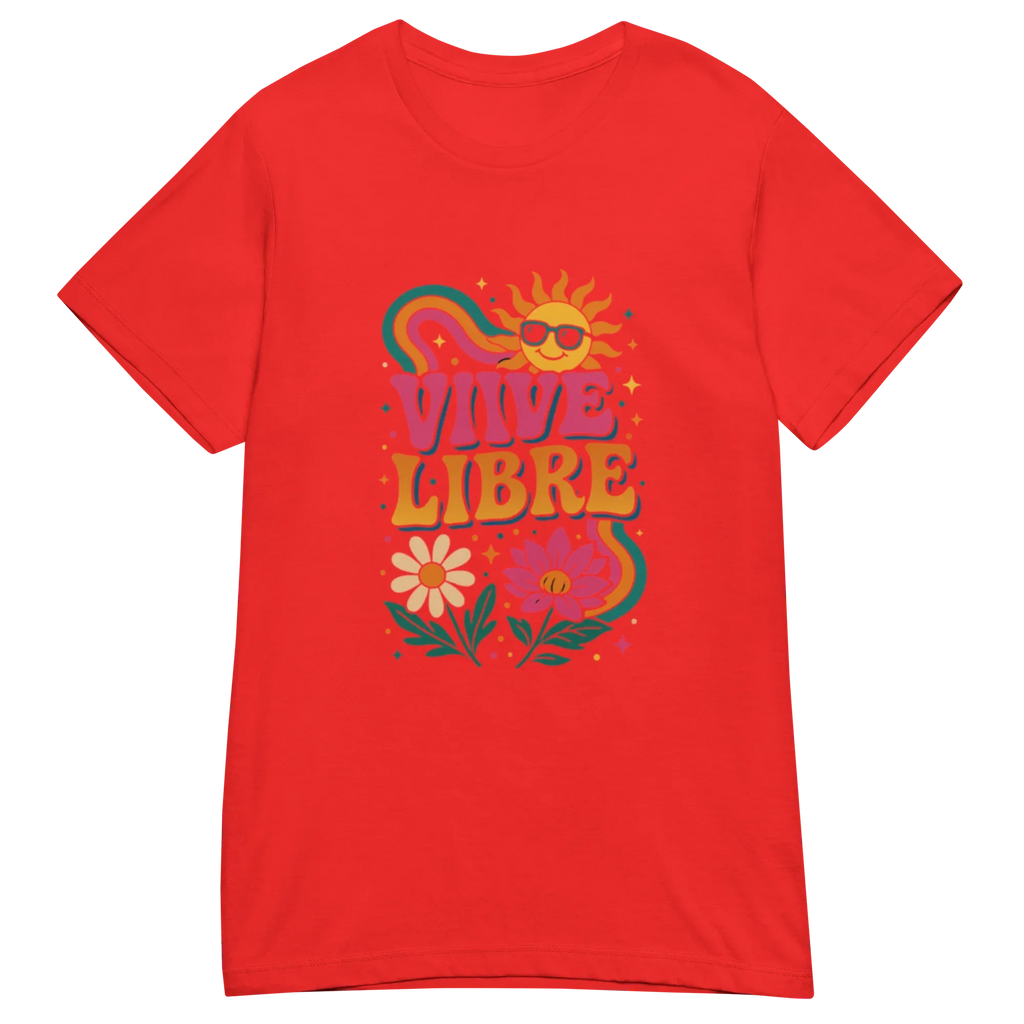 VIVE LIBRE t-shirt - Red / S - Printoo Shop - 6798672_22182