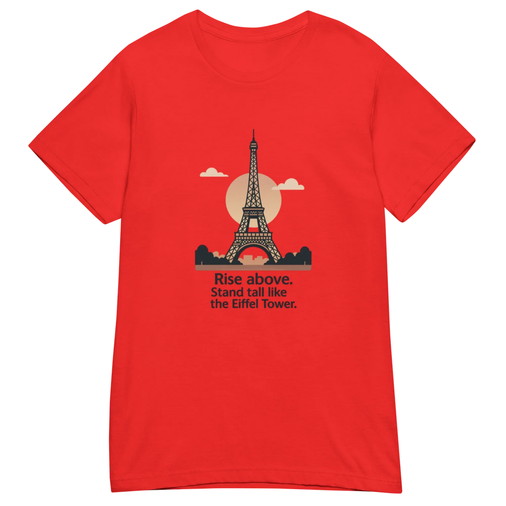 RISE ABOVE EIFFEL TOWER GRAPHIC women’s t-shirt - Red / S - Printoo Shop - 8092445_22182