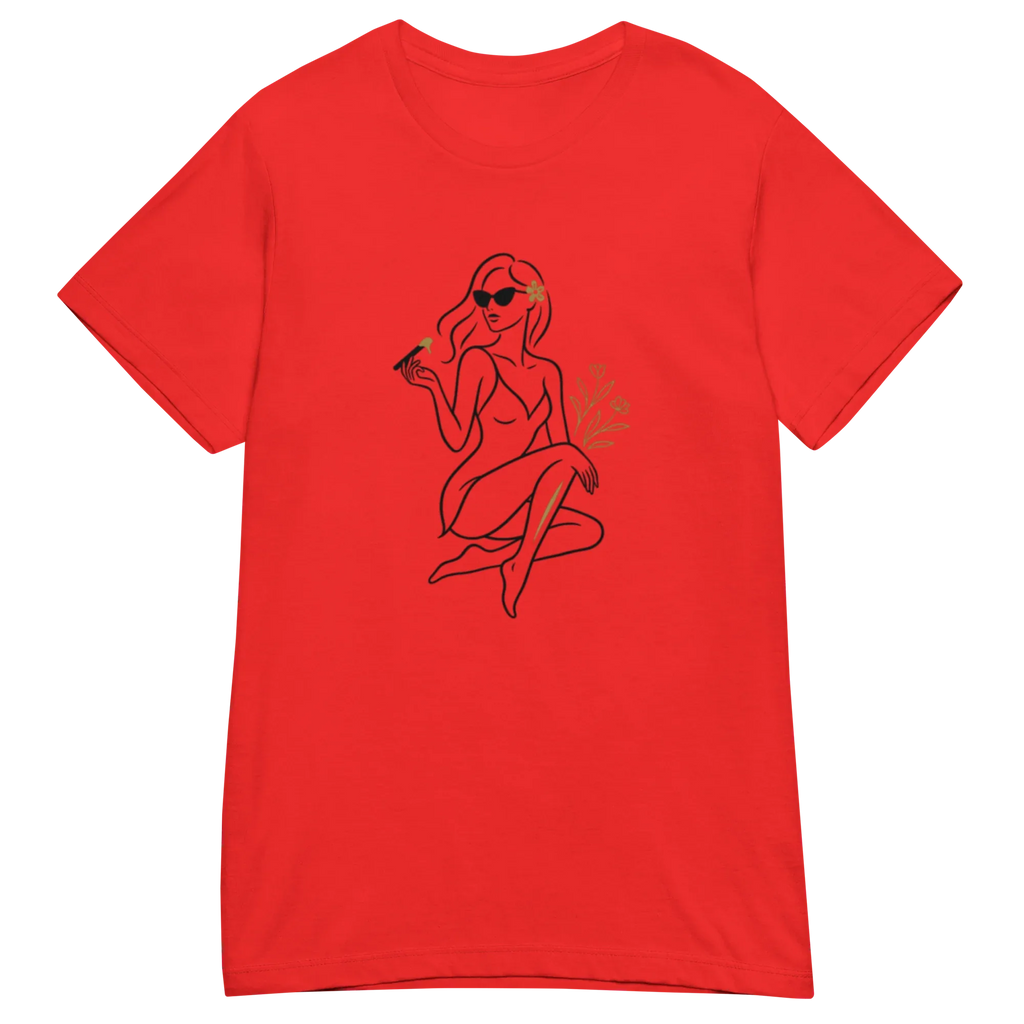 ELEGANCE women’s t-shirt - Red / S - Printoo Shop - 6744344_22182