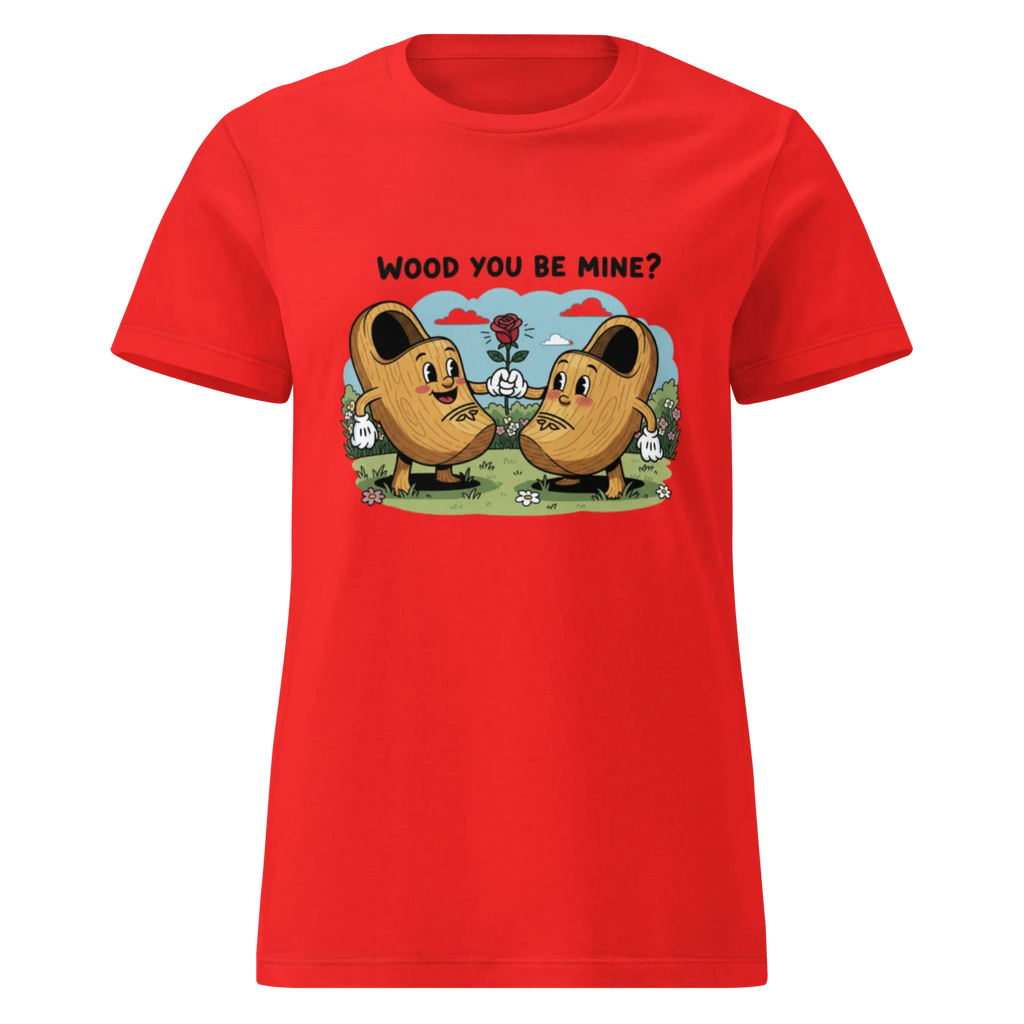 WOOD YOU BE MINE? women's t-shirt - Red / S - Printoo Shop - 6912551_22182