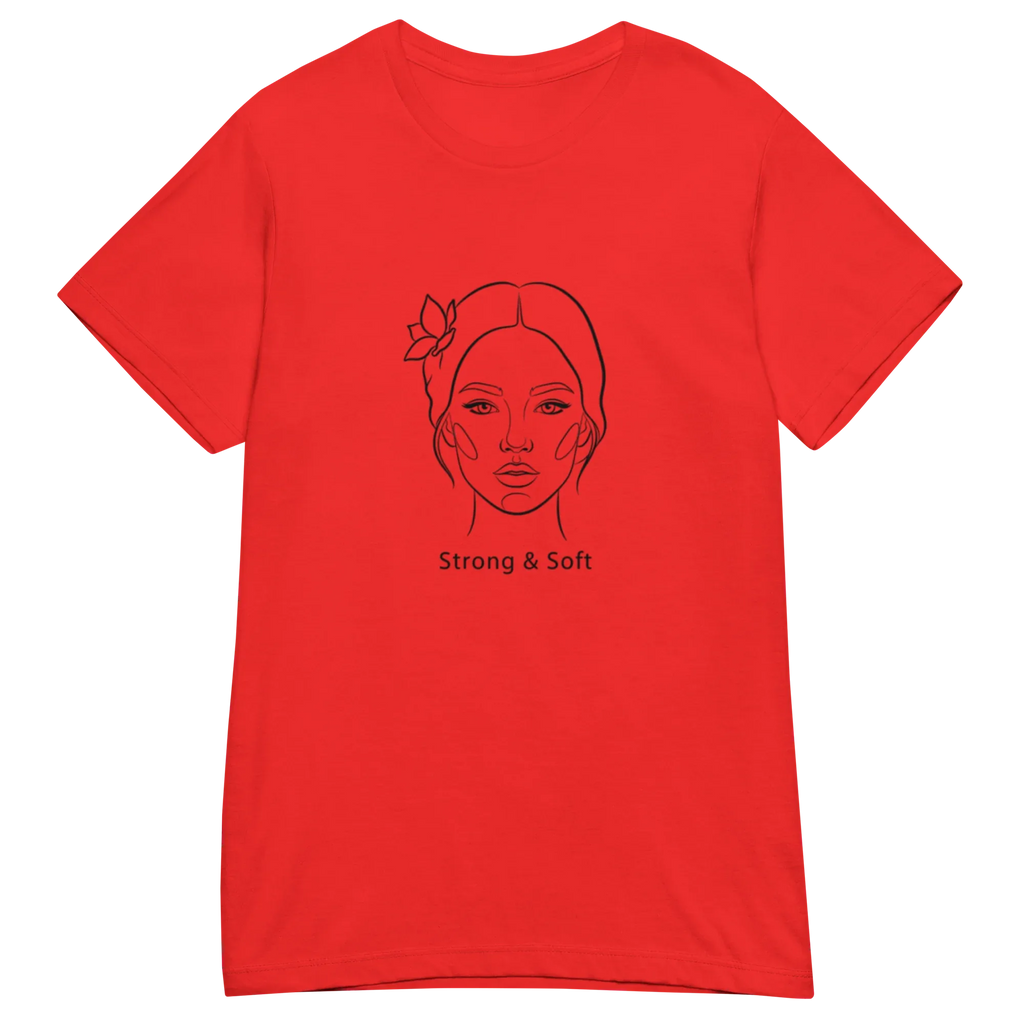 STRONG & SOFT women's t-shirt - Red / S - Printoo Shop - 1012977_22182