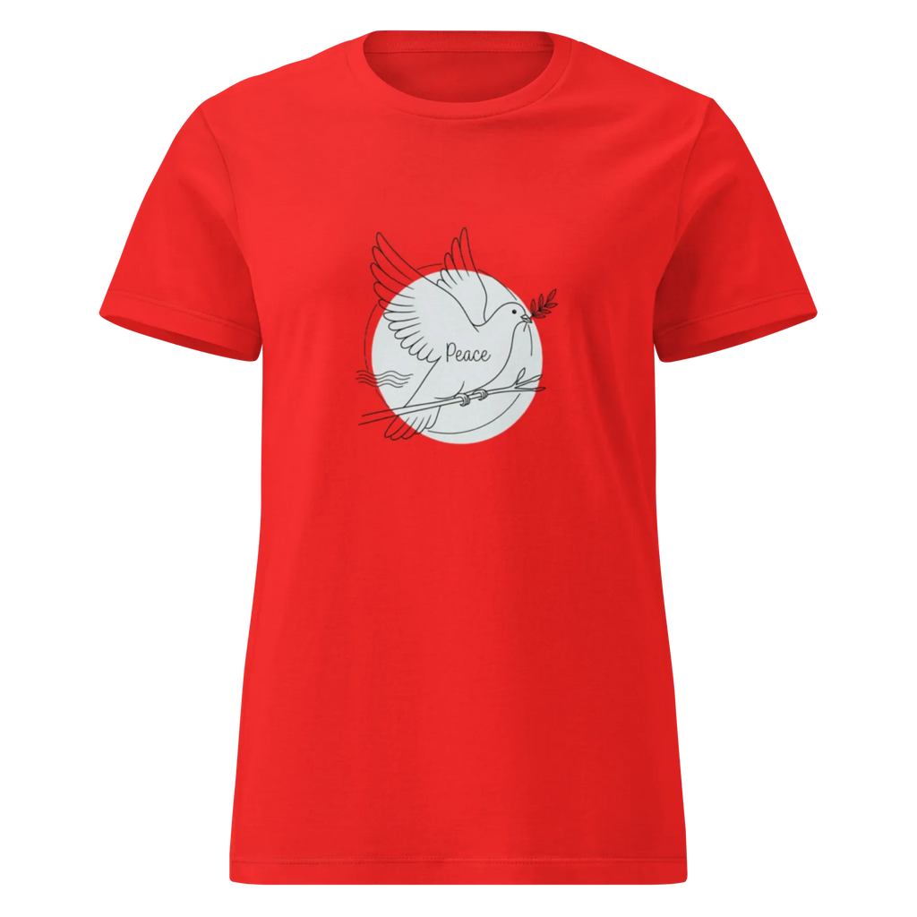 PEACE women's t-shirt - Red / S - Printoo Shop - 2125538_22182