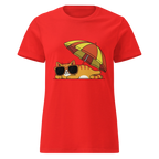 FUNNY SUMMER CAT women's t-shirt - Red / S - Printoo Shop - 9640641_22182