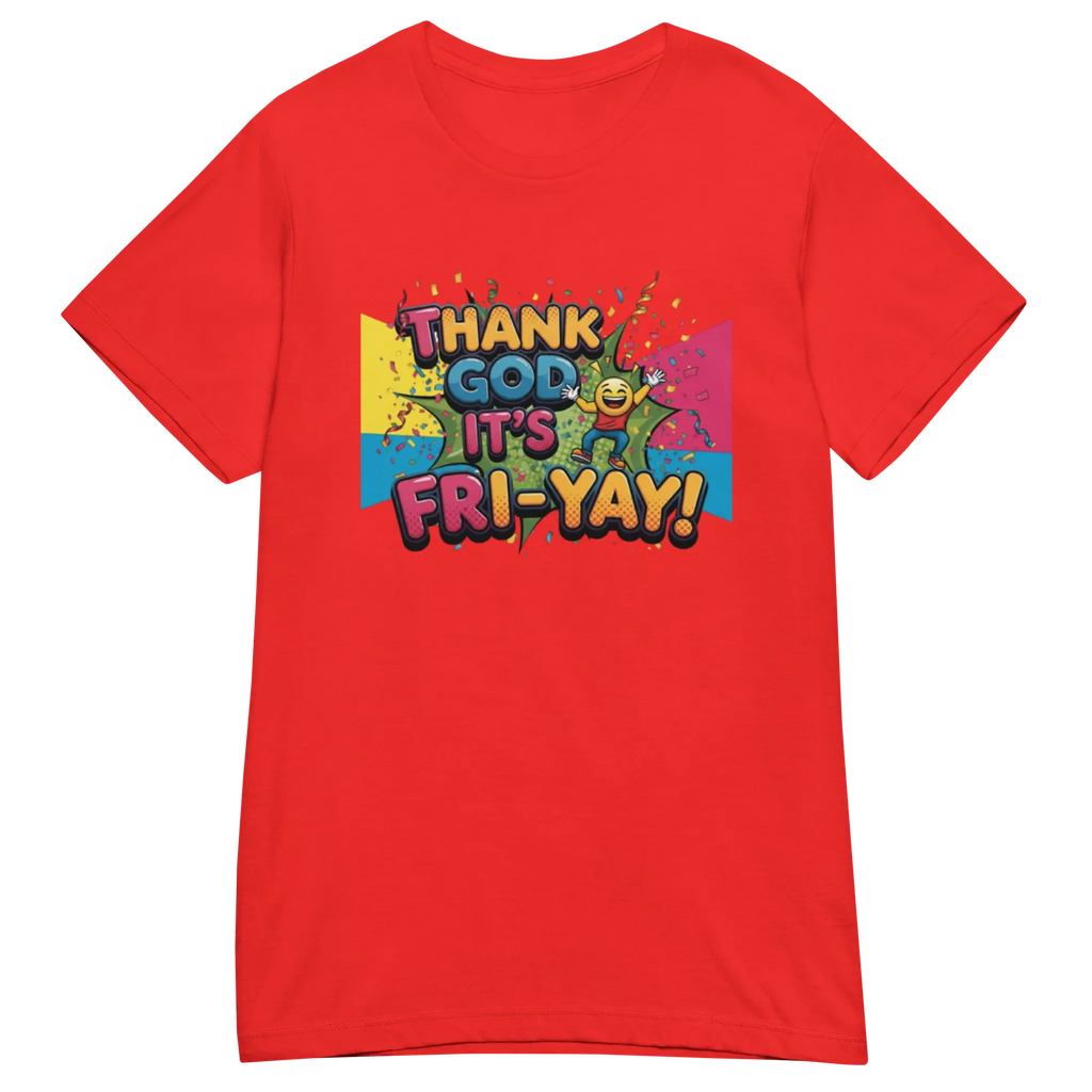 THANK GOD IT'S FRI-YAY women's t-shirt - Red / S - Printoo Shop - 3045472_22182