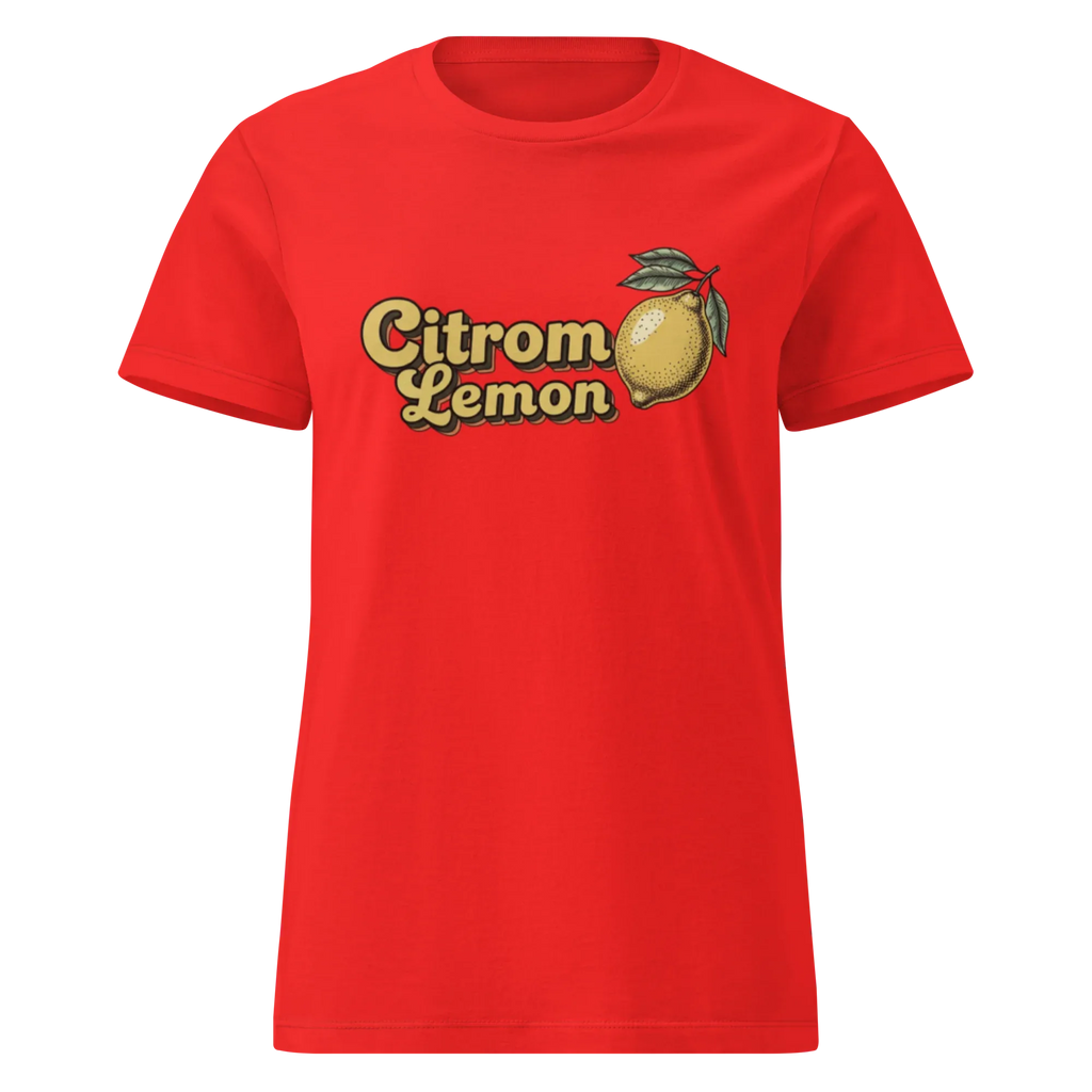 LEMON women’s t-shirt - Red / S - Printoo Shop - 8169444_22182