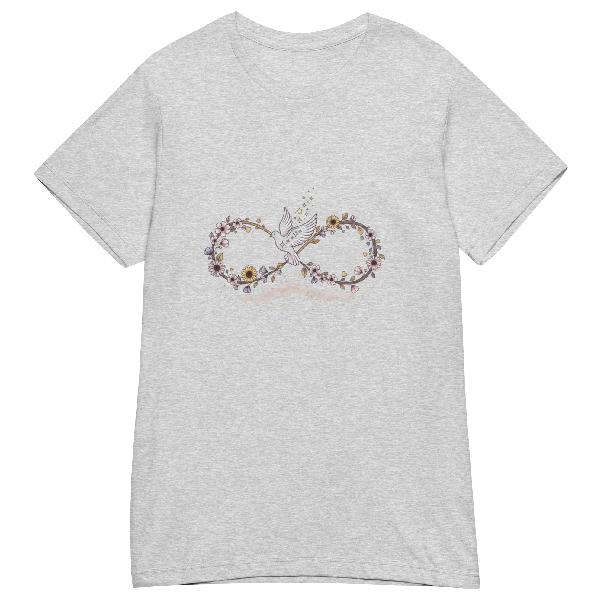 DOVE FLORAL SYMBOL women’s t-shirt - Red / S - Printoo Shop - 9945865_22182