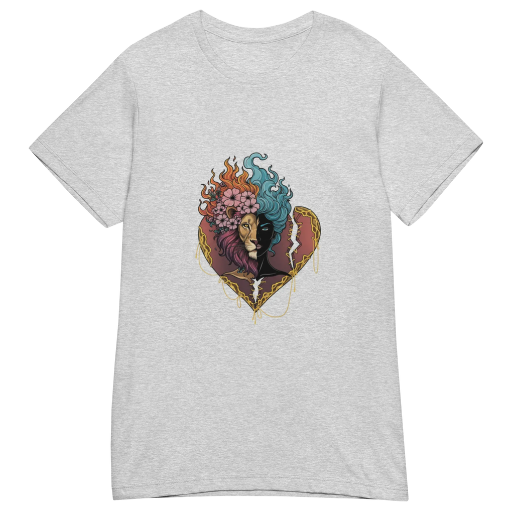 HEART OF A LION women’s t-shirt - Red / S - Printoo Shop - 5041022_22182