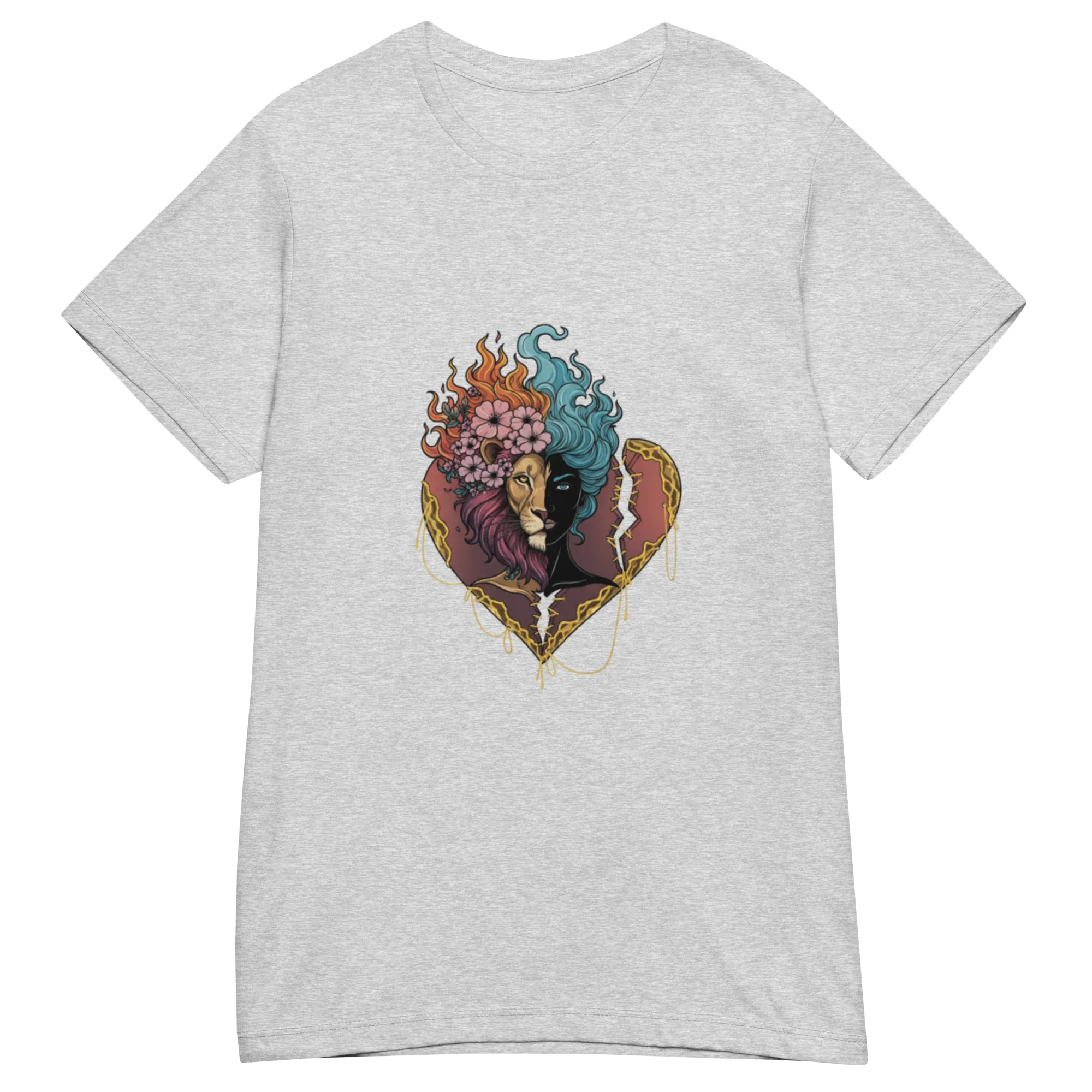 HEART OF A LION women’s t-shirt - Red / S - Printoo Shop - 5041022_22182