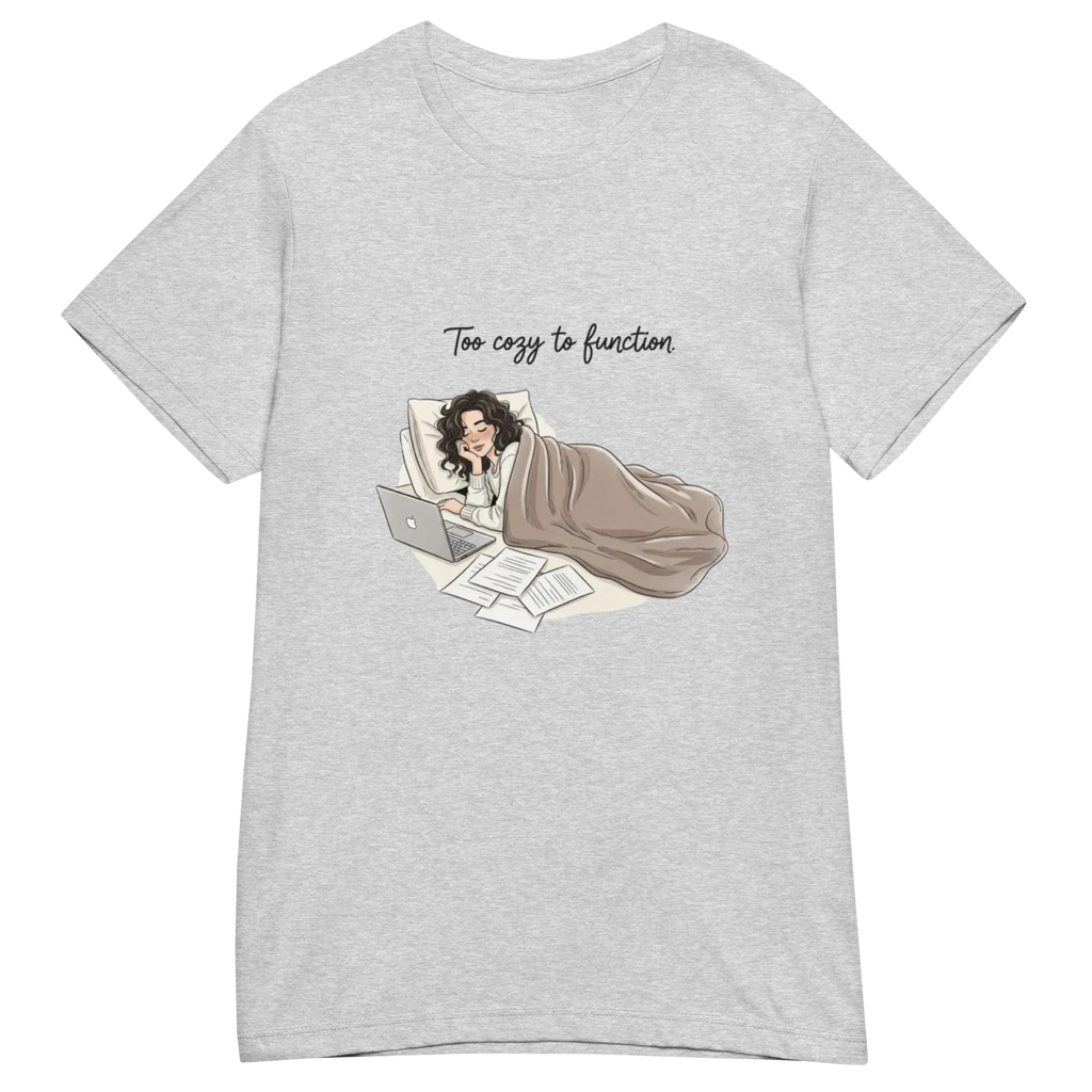 TOO COZY TO FUNCTION women's t-shirt - Heliconia / S - Printoo Shop - 4502510_22177