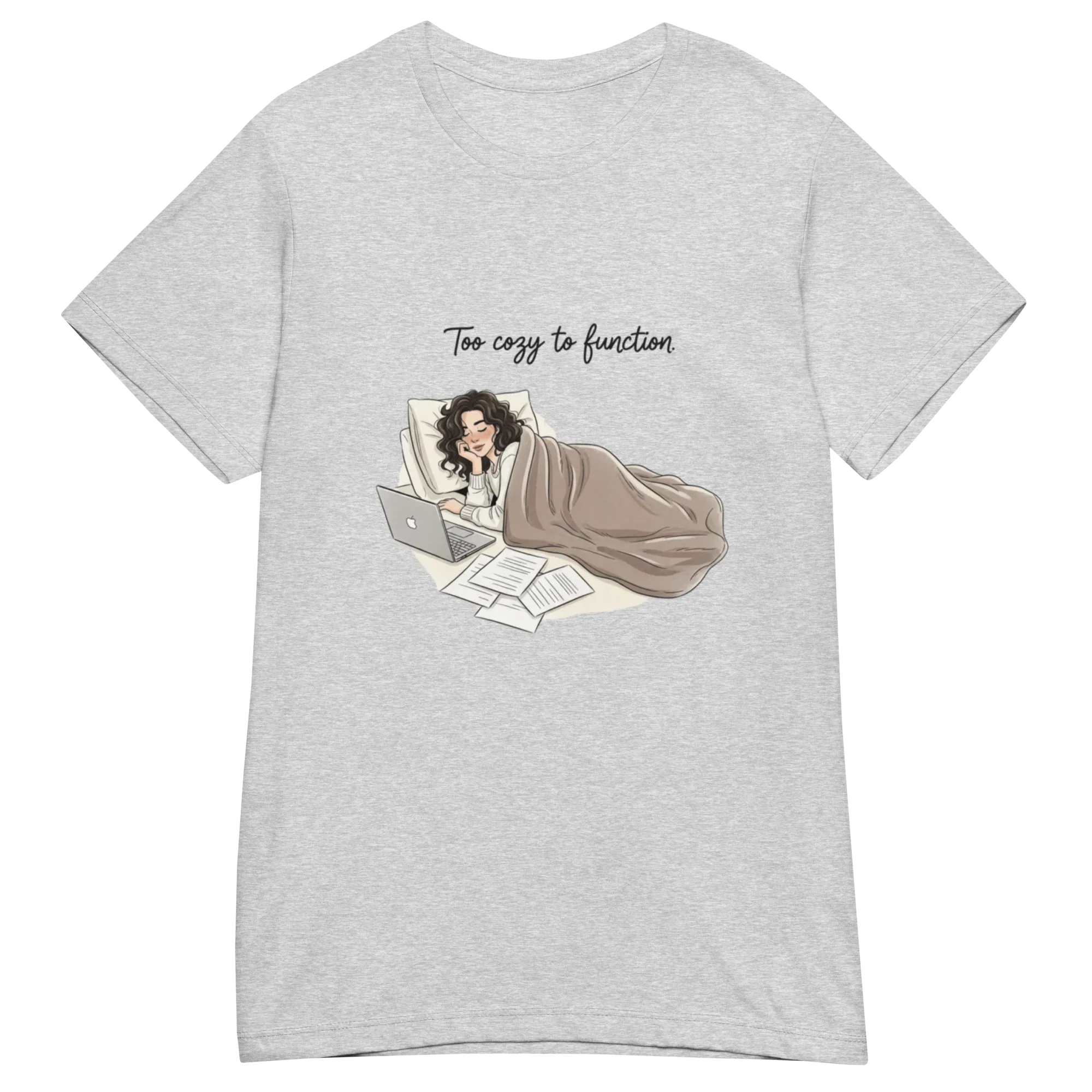 TOO COZY TO FUNCTION women's t-shirt - Heliconia / S - Printoo Shop - 4502510_22177