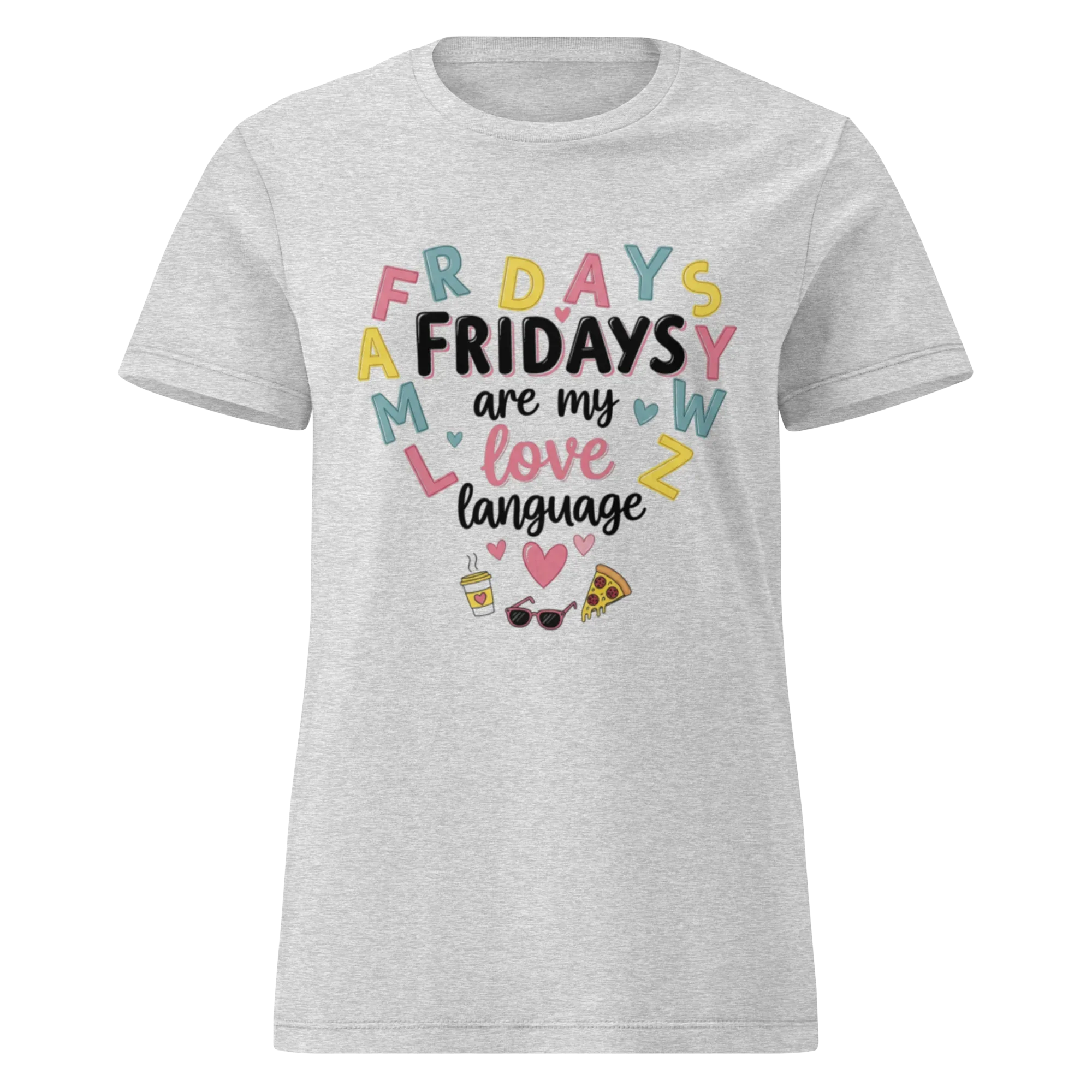 FRIDAYS ARE MY LOVE LANGUAGE women's t-shirt - Sport Grey / S - Printoo Shop - 7806460_22181