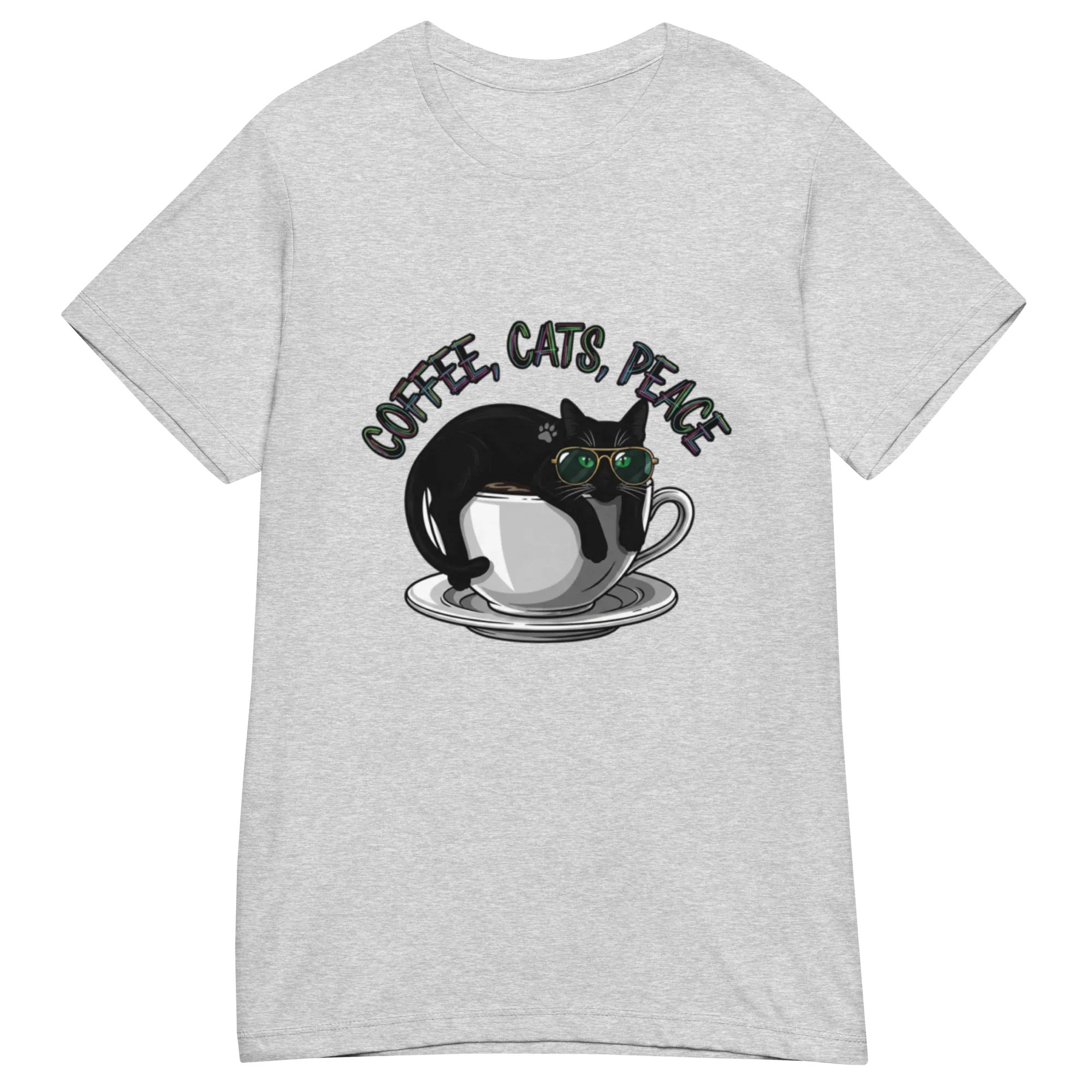 COFFEE CATS PEACE women’s t-shirt - Printoo Shop - - Cats t-shirt, t-shirt, unisex, Women's Basic Softstyle T-Shirt | Gildan 64000L