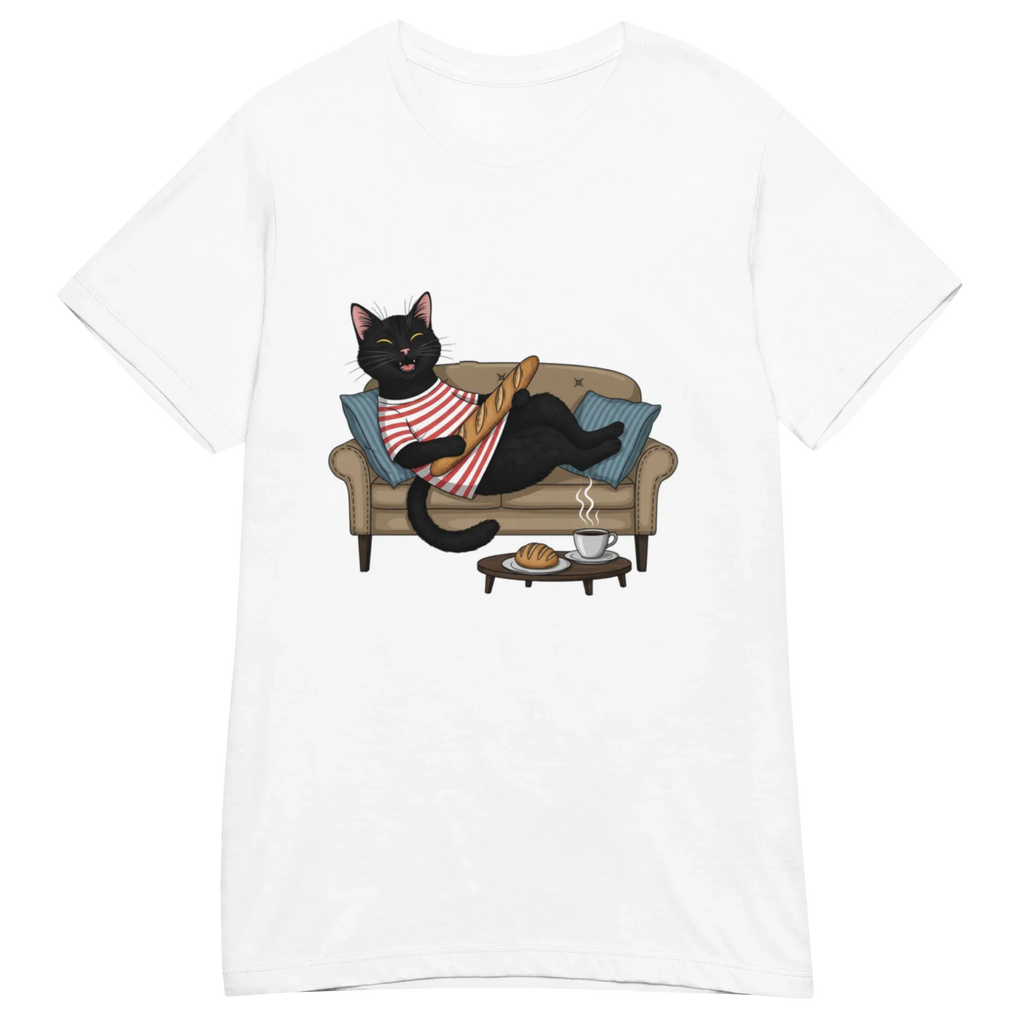 CAT WITH BAGUETTE ON women’s t-shirt - Red / S - Printoo Shop - 4308768_22182