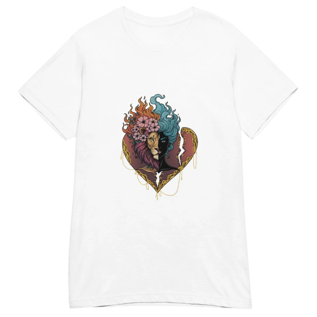 HEART OF A LION women’s t-shirt - Red / S - Printoo Shop - 5041022_22182