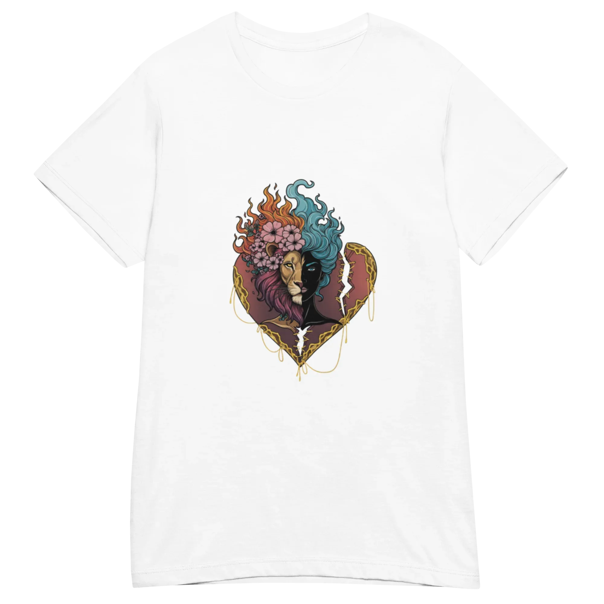 HEART OF A LION women’s t-shirt - Red / S - Printoo Shop - 5041022_22182