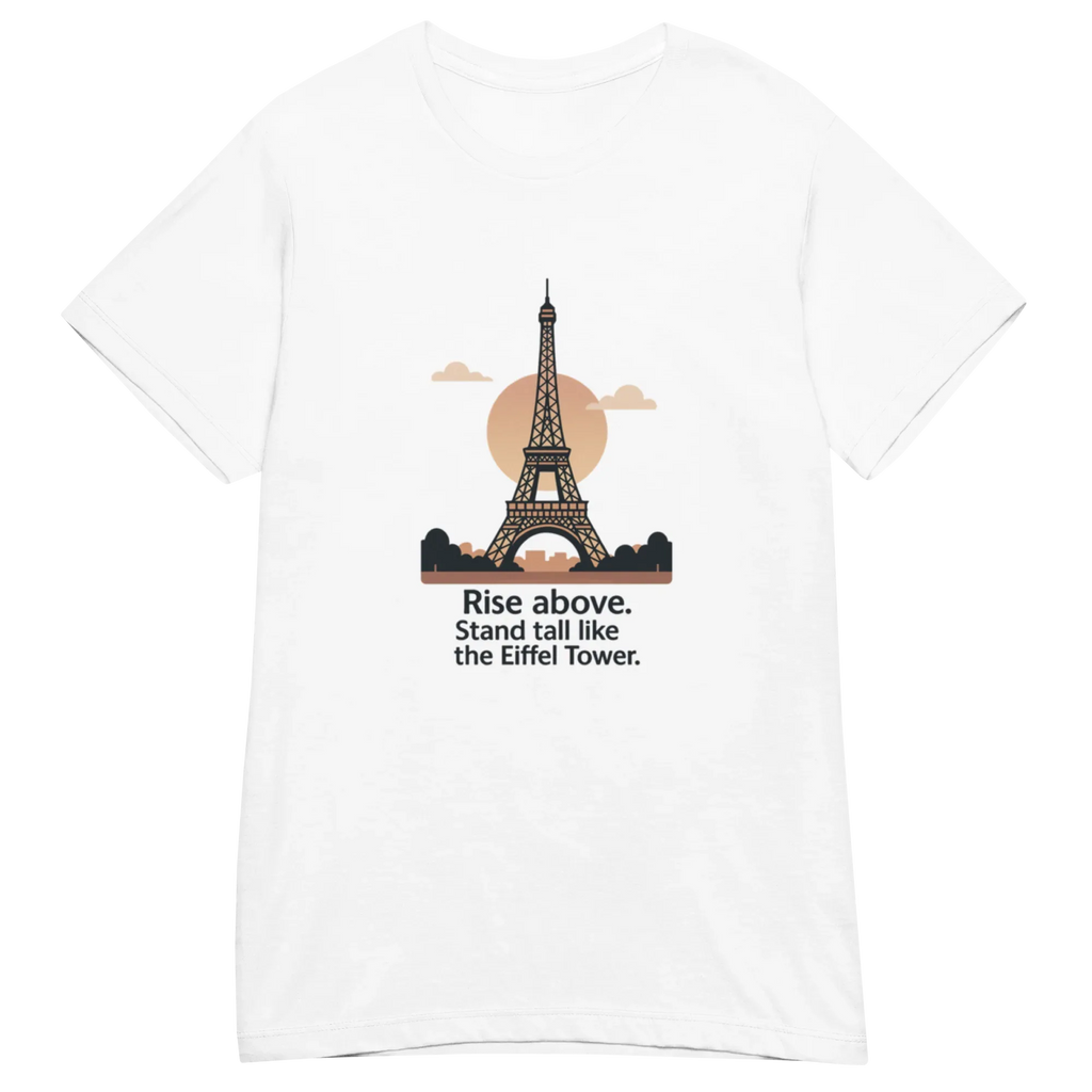 RISE ABOVE EIFFEL TOWER GRAPHIC women’s t-shirt - Red / S - Printoo Shop - 8092445_22182