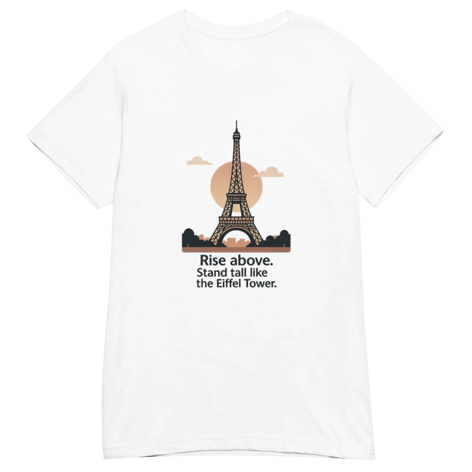 RISE ABOVE EIFFEL TOWER GRAPHIC women’s t-shirt - Red / S - Printoo Shop - 8092445_22182