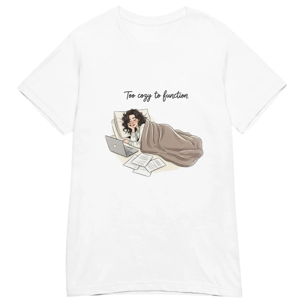 TOO COZY TO FUNCTION women's t-shirt - Heliconia / S - Printoo Shop - 4502510_22177