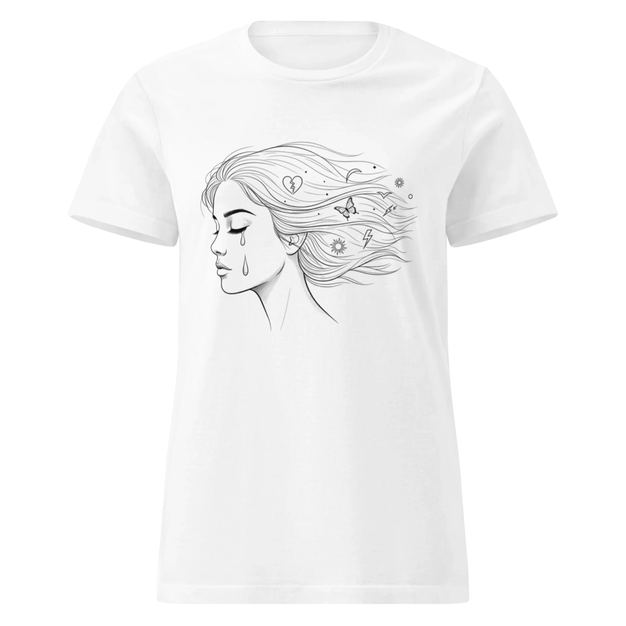 WIND-KISSED TEAR women's t-shirt - White / S - Printoo Shop - 6291866_22184