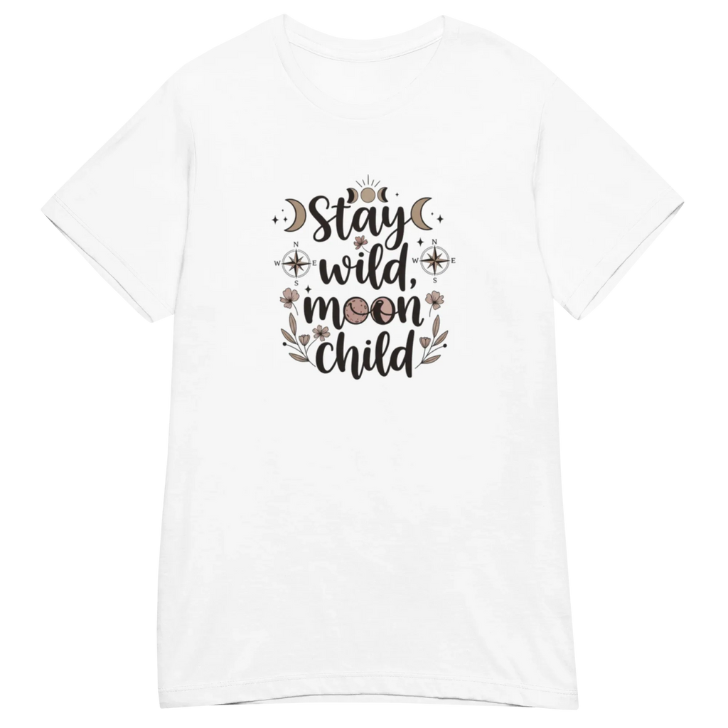 STAY WILD MOON CHILD women's t-shirt - Red / S - Printoo Shop - 2005728_22182
