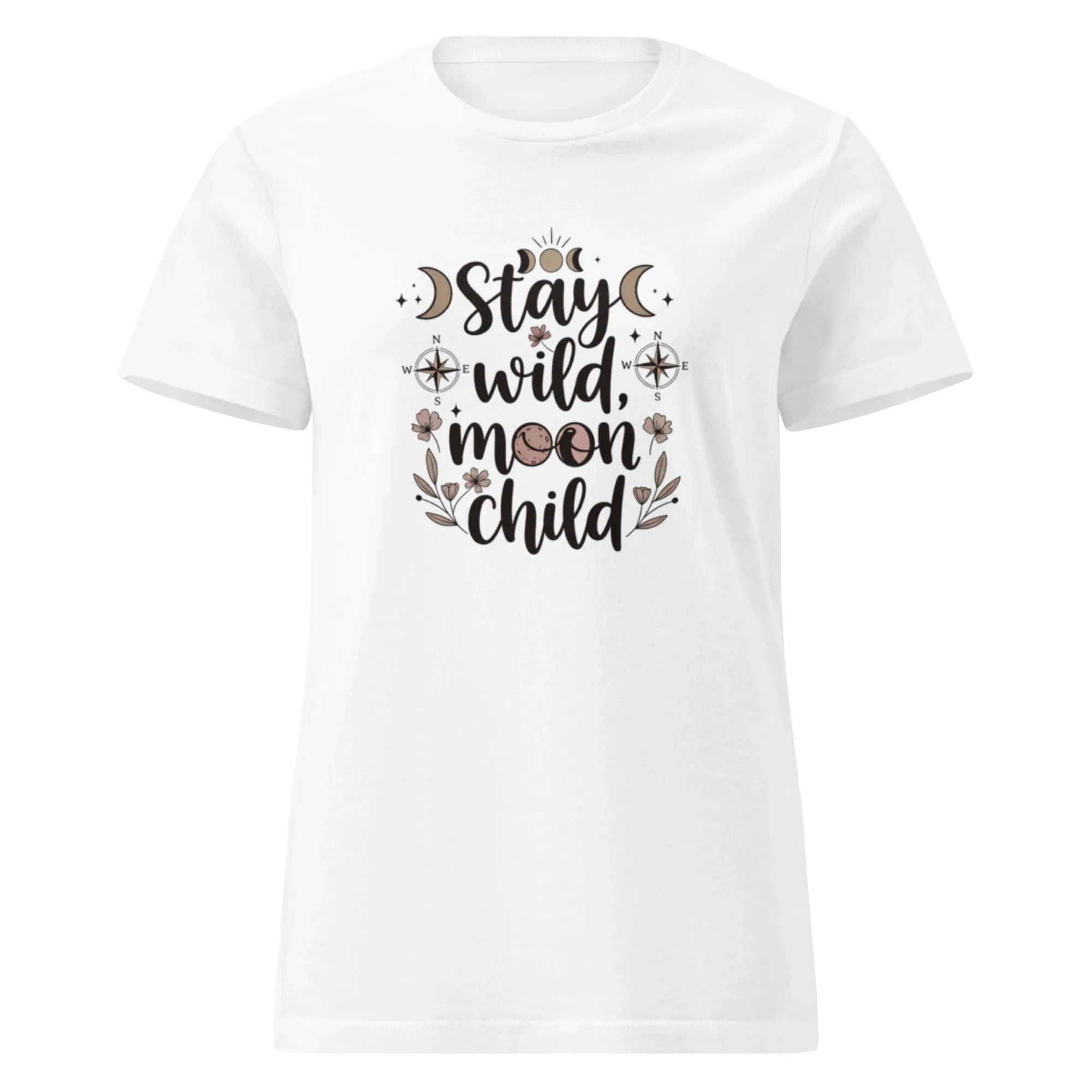 STAY WILD MOON CHILD women's t-shirt - White / S - Printoo Shop - 2005728_22184